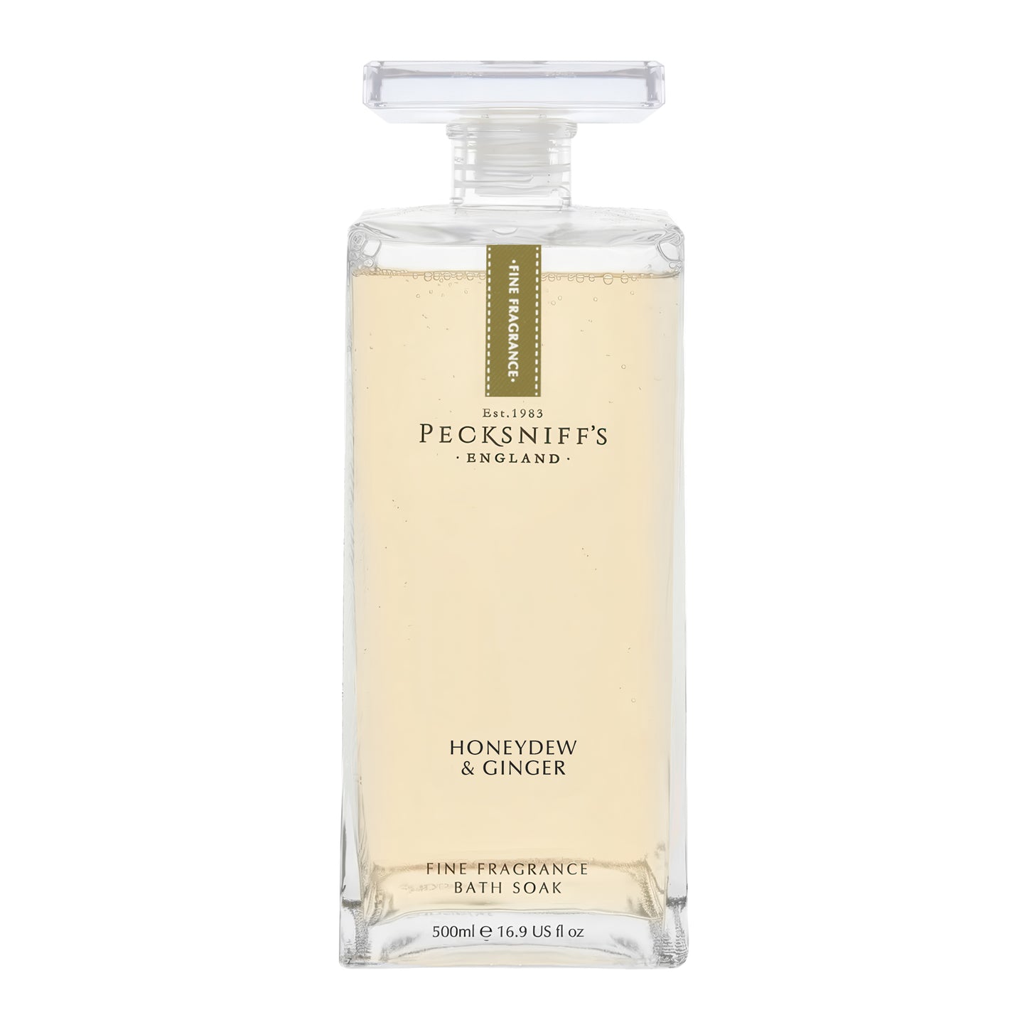 Pecksniff's Prestige Honeydew & Ginger Bath Soak Decanter | 500ml/16.9 Fl Oz