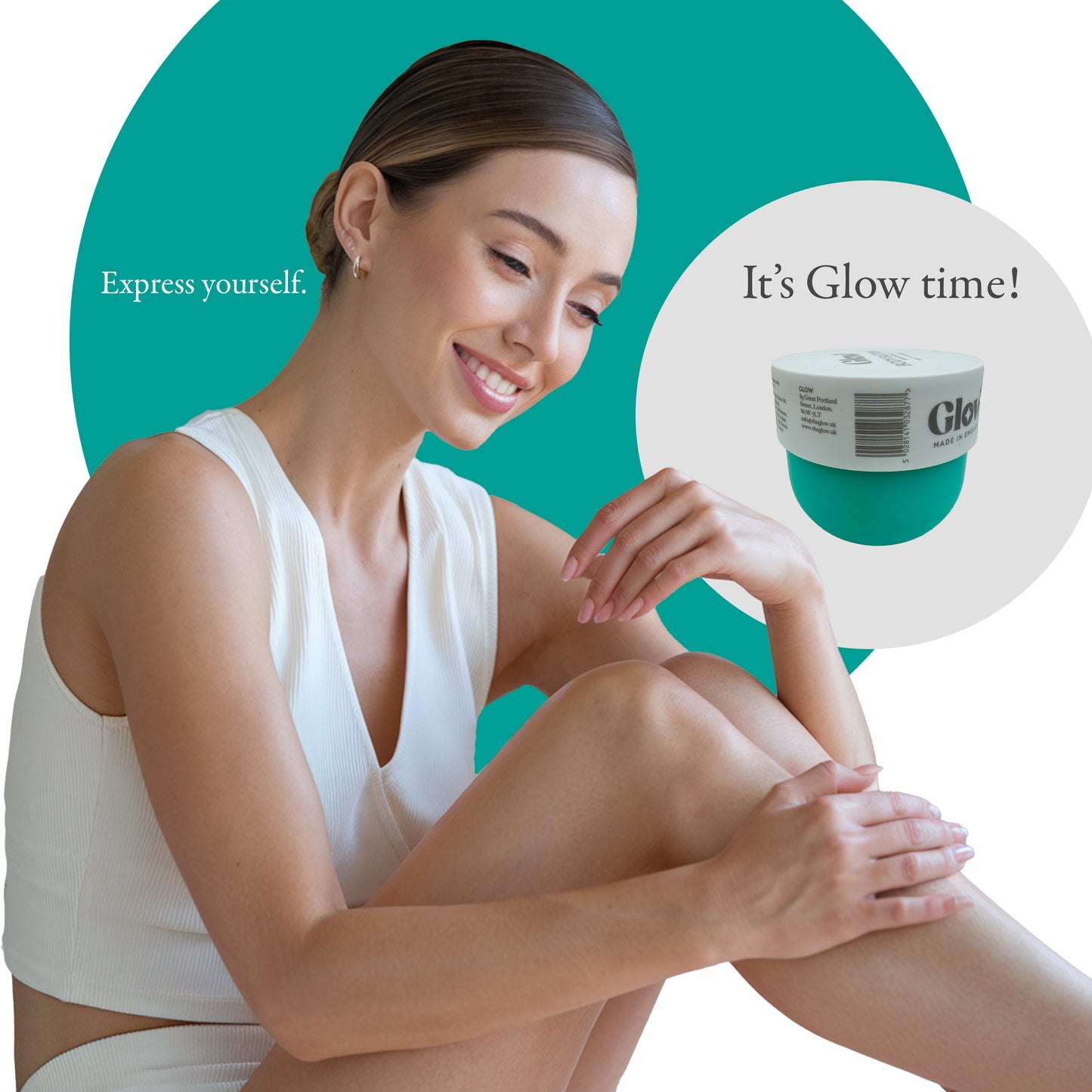 Glow Body Butter – Honey Coconut Scent, 250 ml / 8.45 fl oz – Ultra Moisturizing Skincare for Dry Skin, Made in England