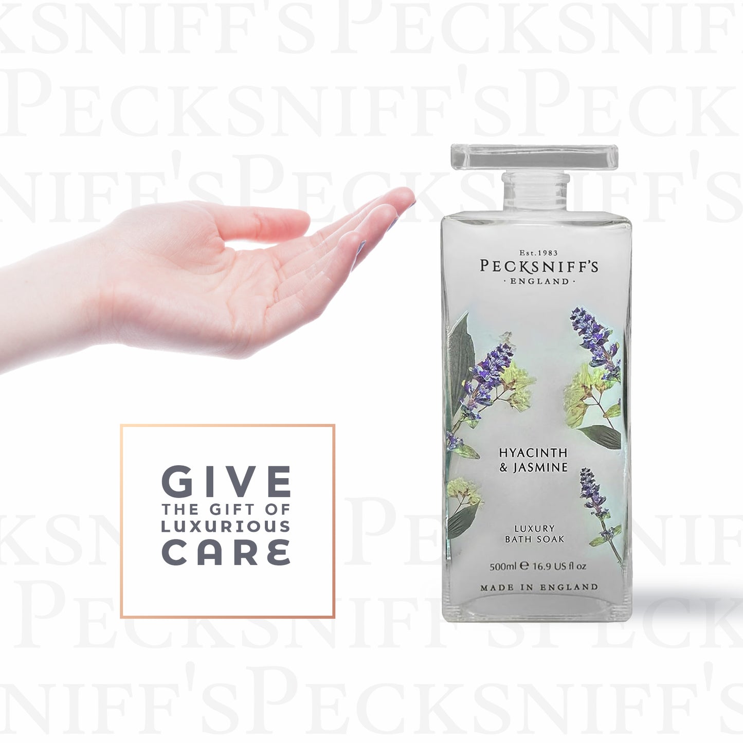 Pecksniffs Hyacinth & Jasmine Bath Soak Decanter | 500ml/16.9 Fl Oz