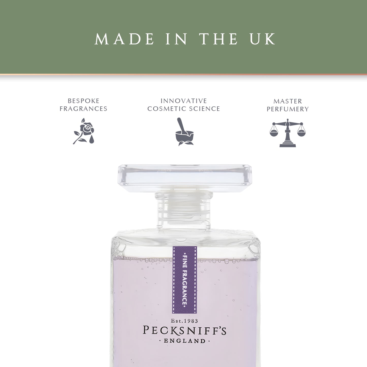 Pecksniff's Prestige Iced Tea & Fig Bath Soak Decanter | 500ml/16.9 Fl Oz