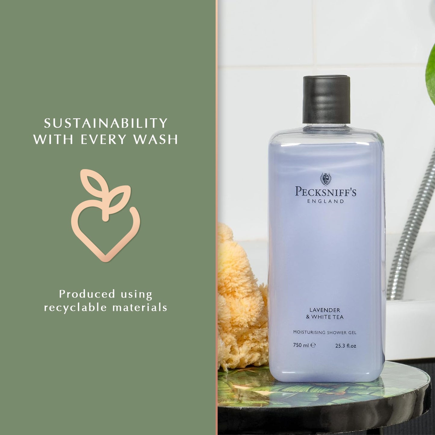 Pecksniff's Lavender & White Tea Moisturizing Shower Gel | 750ml / 25.36 Fl Oz