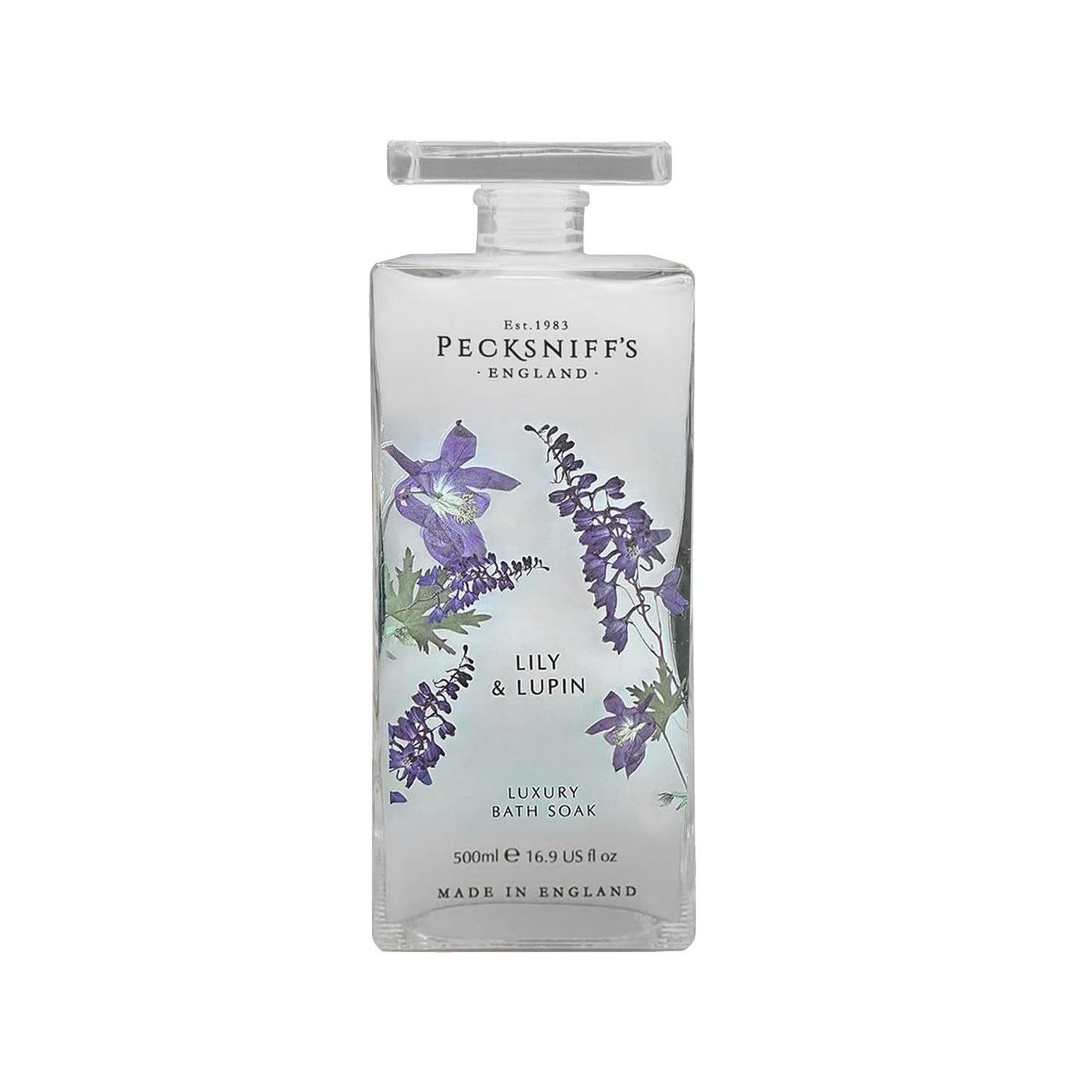 Pecksniffs Lily & Lupin Bath Soak Decanter | 500ml/16.9 Fl Oz