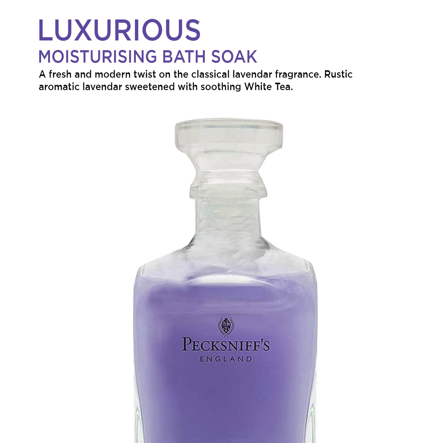 Pecksniffs Lavender & White Tea Luxury Bath Soak | 700ml /23.6 Fl Oz