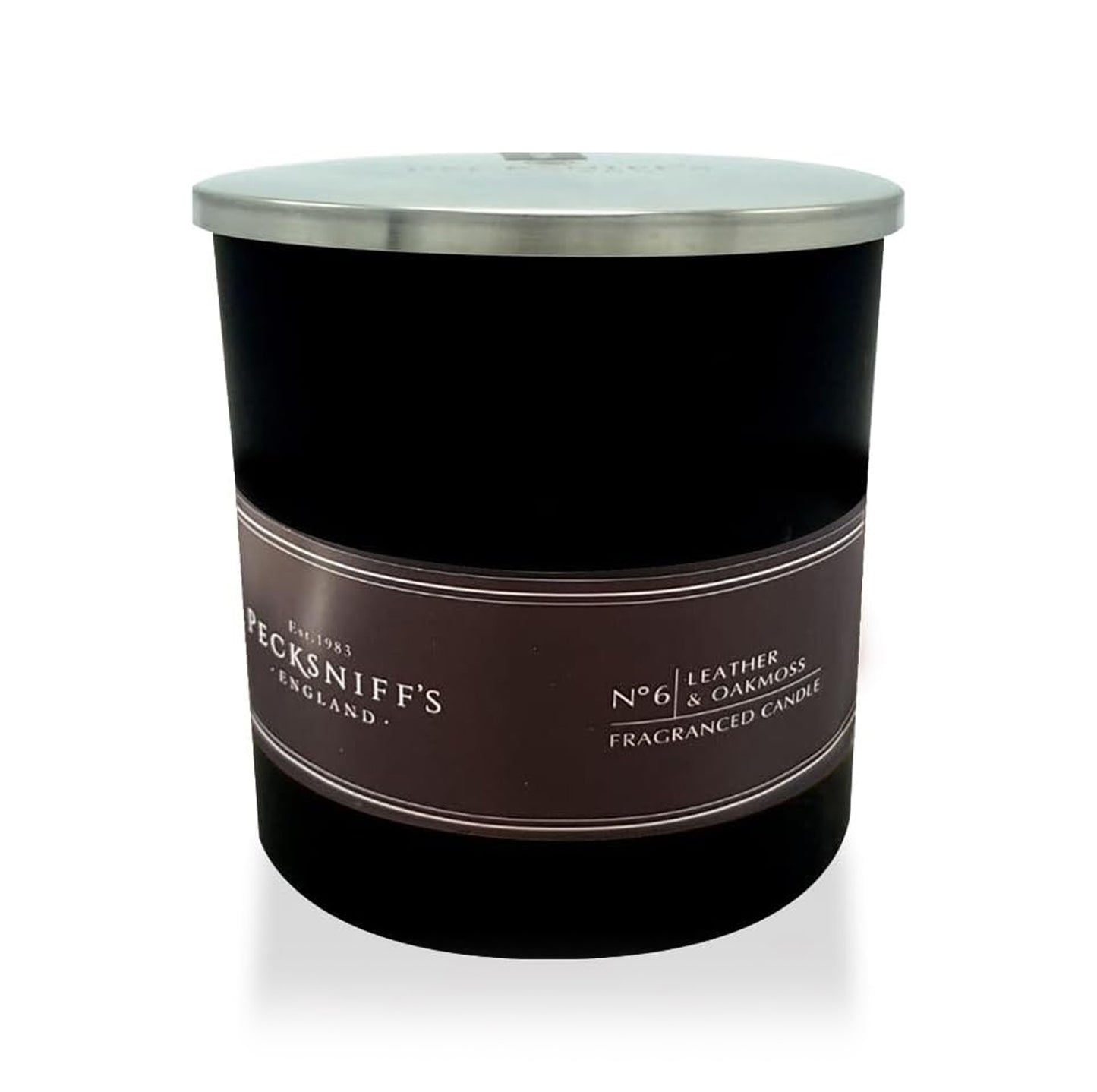 Pecksniff's Black Leather & Oakmoss Scented Candle | 1 Wick, 184g/6.49oz