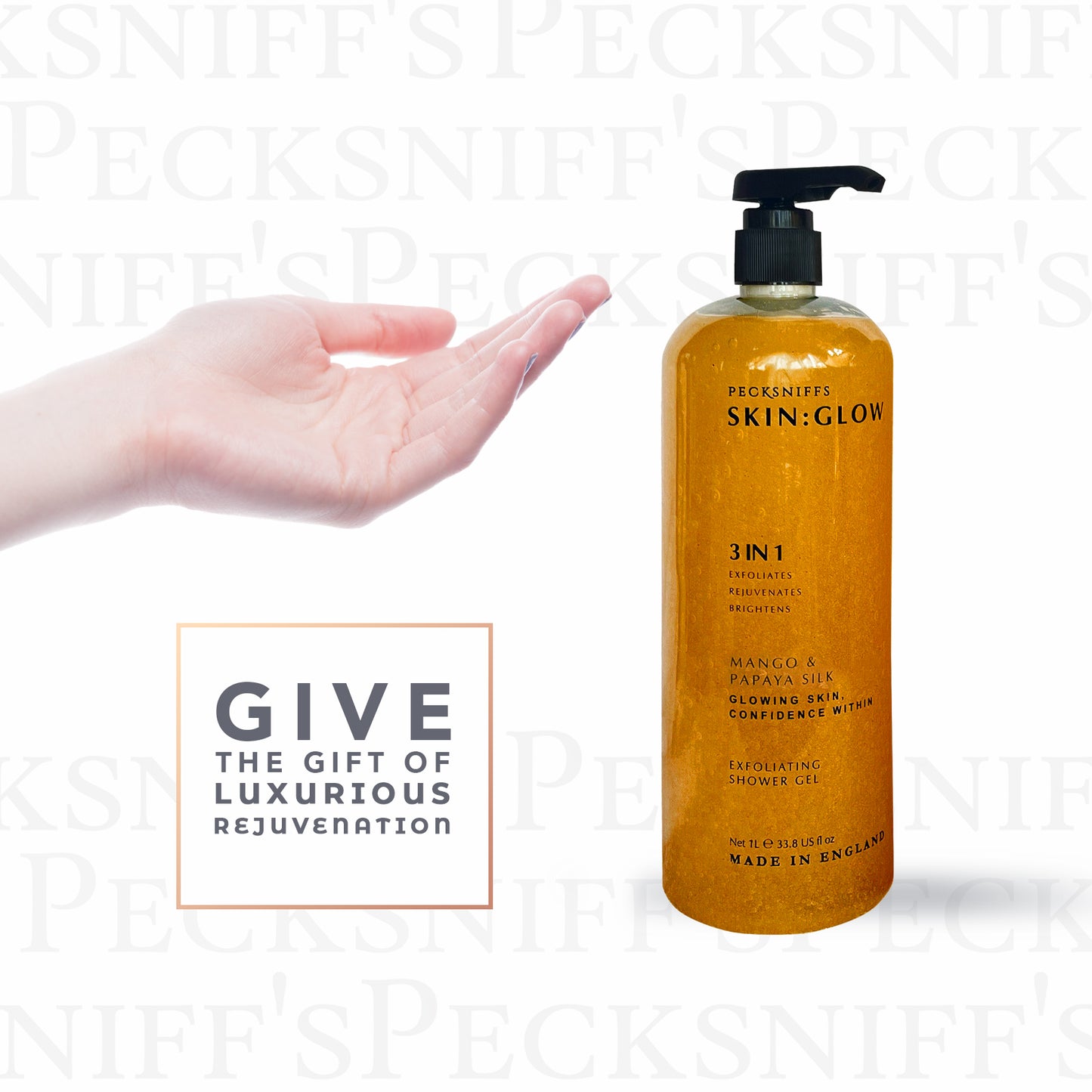 Pecksniffs Mango & Papaya Silk Exfoliating Shower Gel | 1000 ml / 33.80 Fl Oz