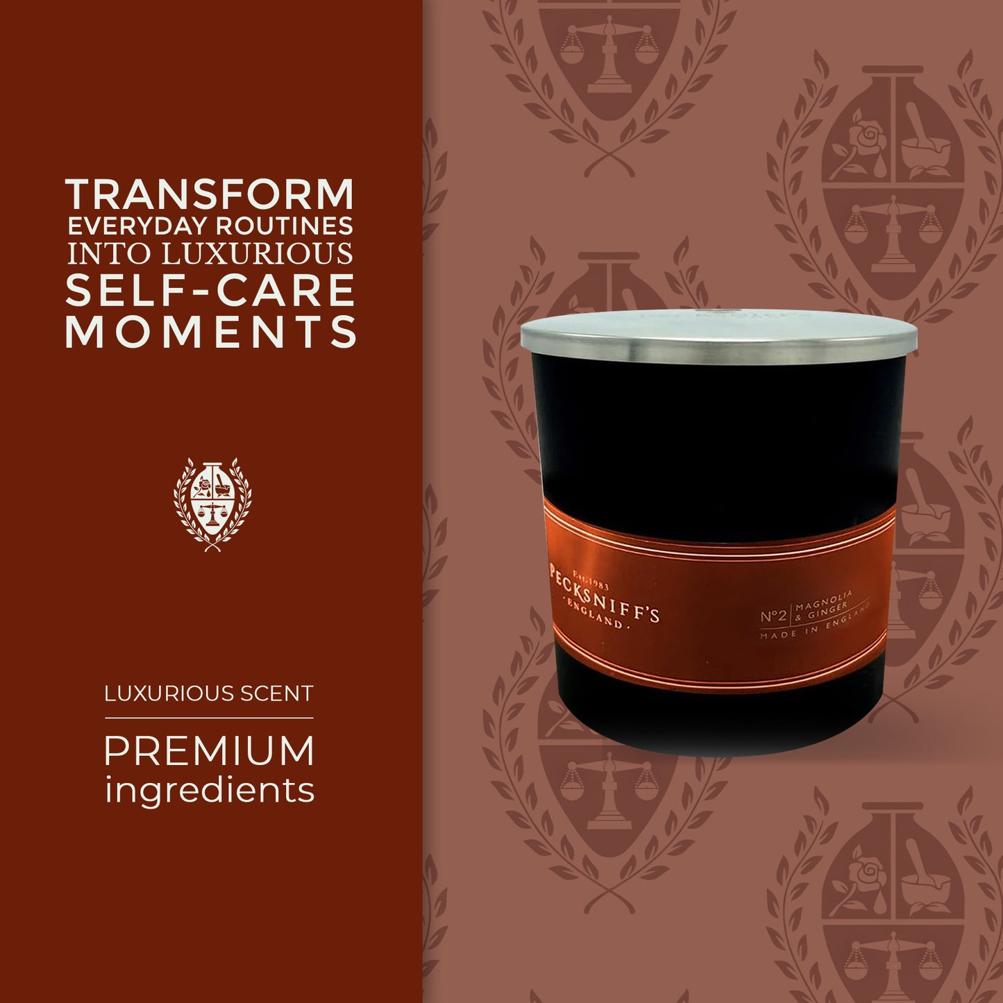 Pecksniffs Black Magnolia & Ginger Scented Candle | 1 Wick, 184g/6.49oz