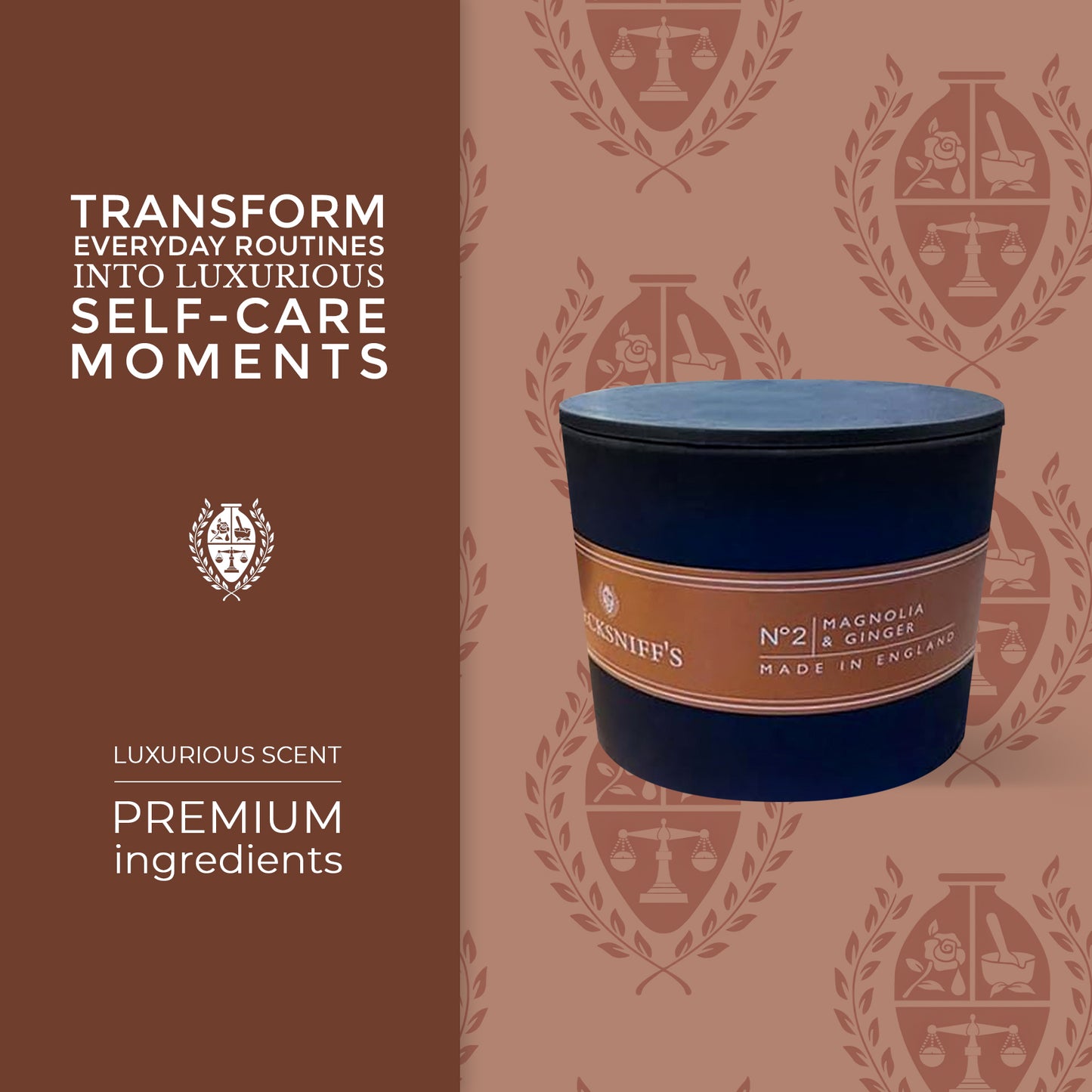 Pecksniffs Black Magnolia & Ginger Scented Candle | 3 Wicks, 283g/9.9oz