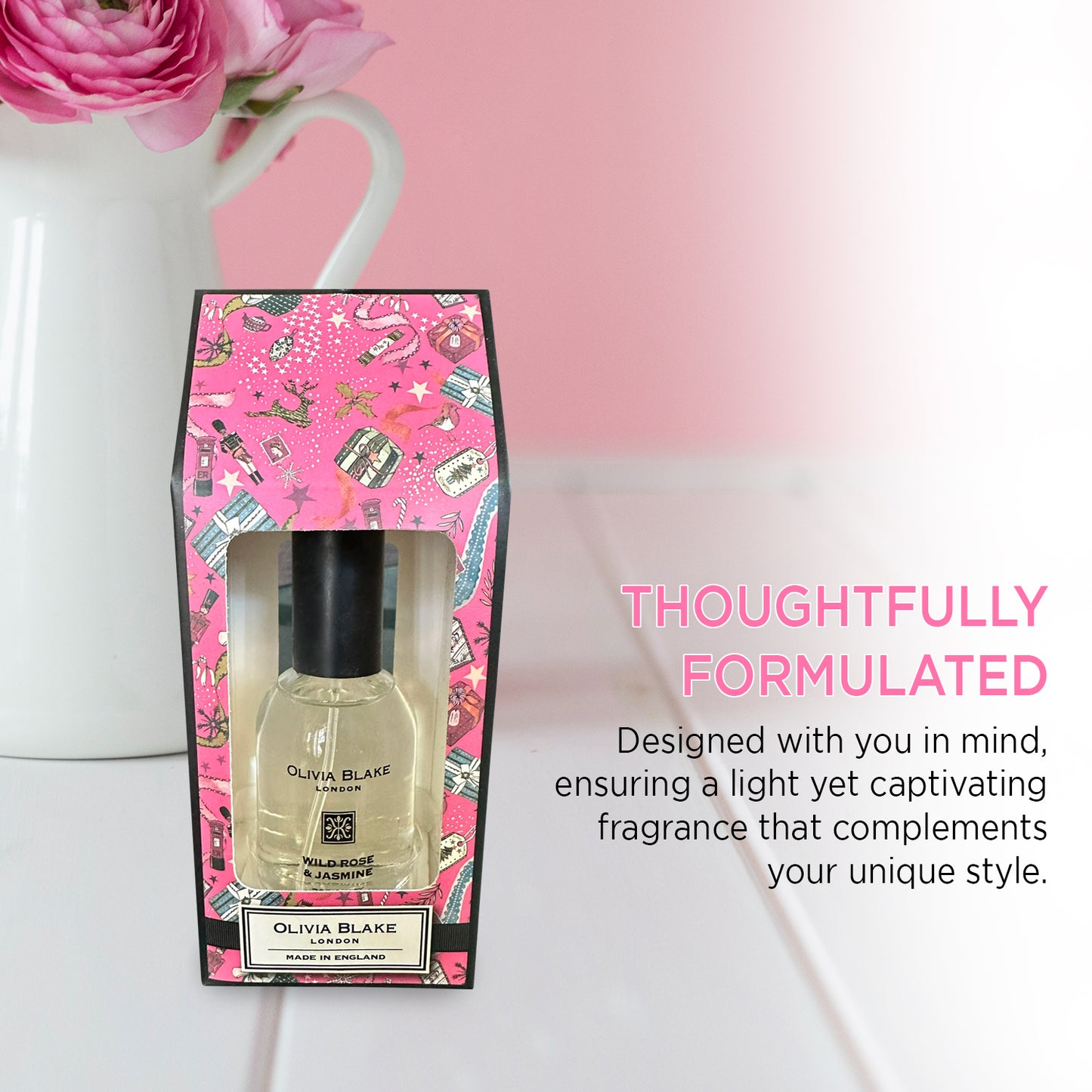 Olivia Blake Cracker House Body Mist Wild Rose & Jasmine Floral Body Spray | 50ml, 1.69 Fl Oz
