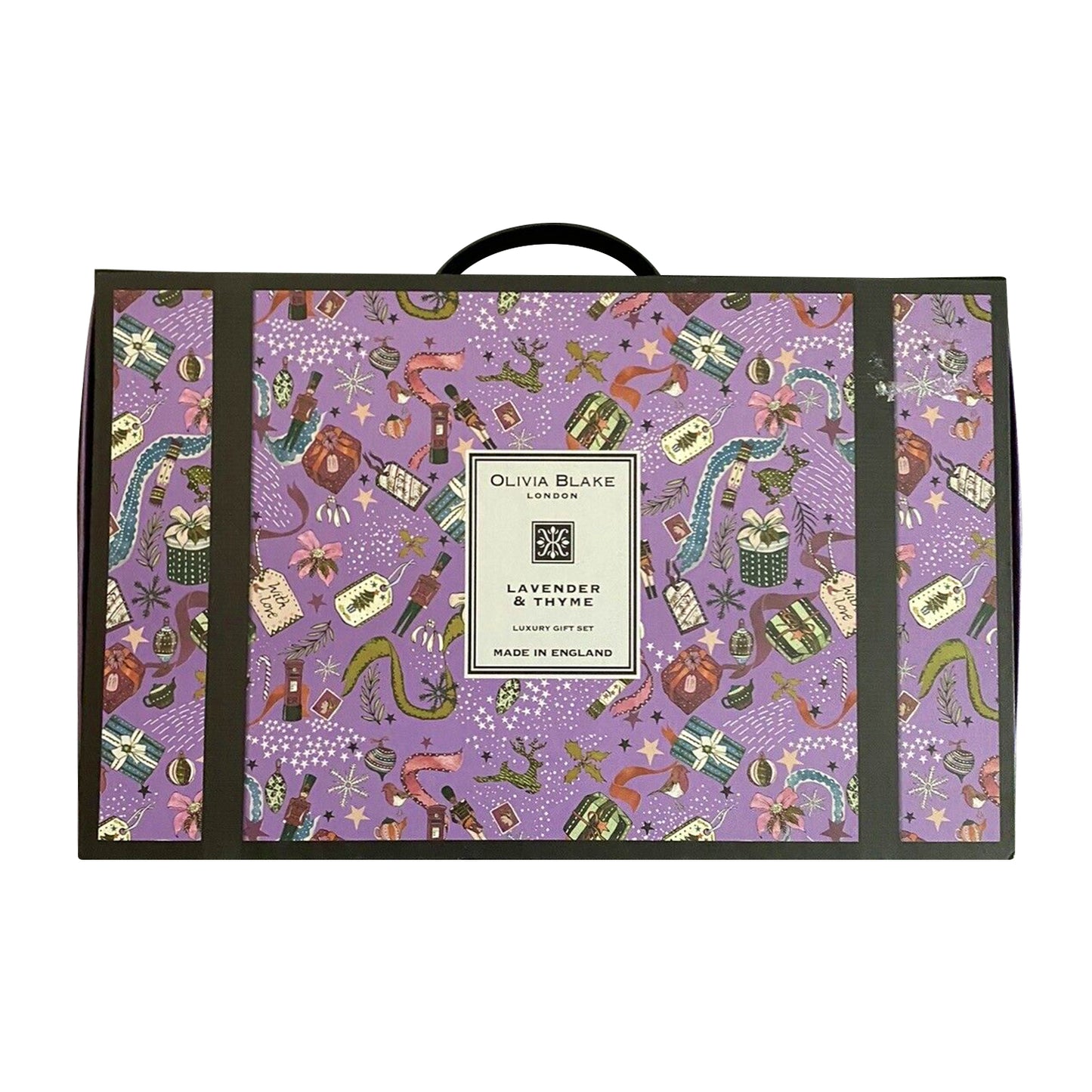 Olivia Blake Lavender & Thyme Luxury Gift Set - Fragranced Candles, Bath Gel, Body Mist, Hand & Body Lotion - Made in England