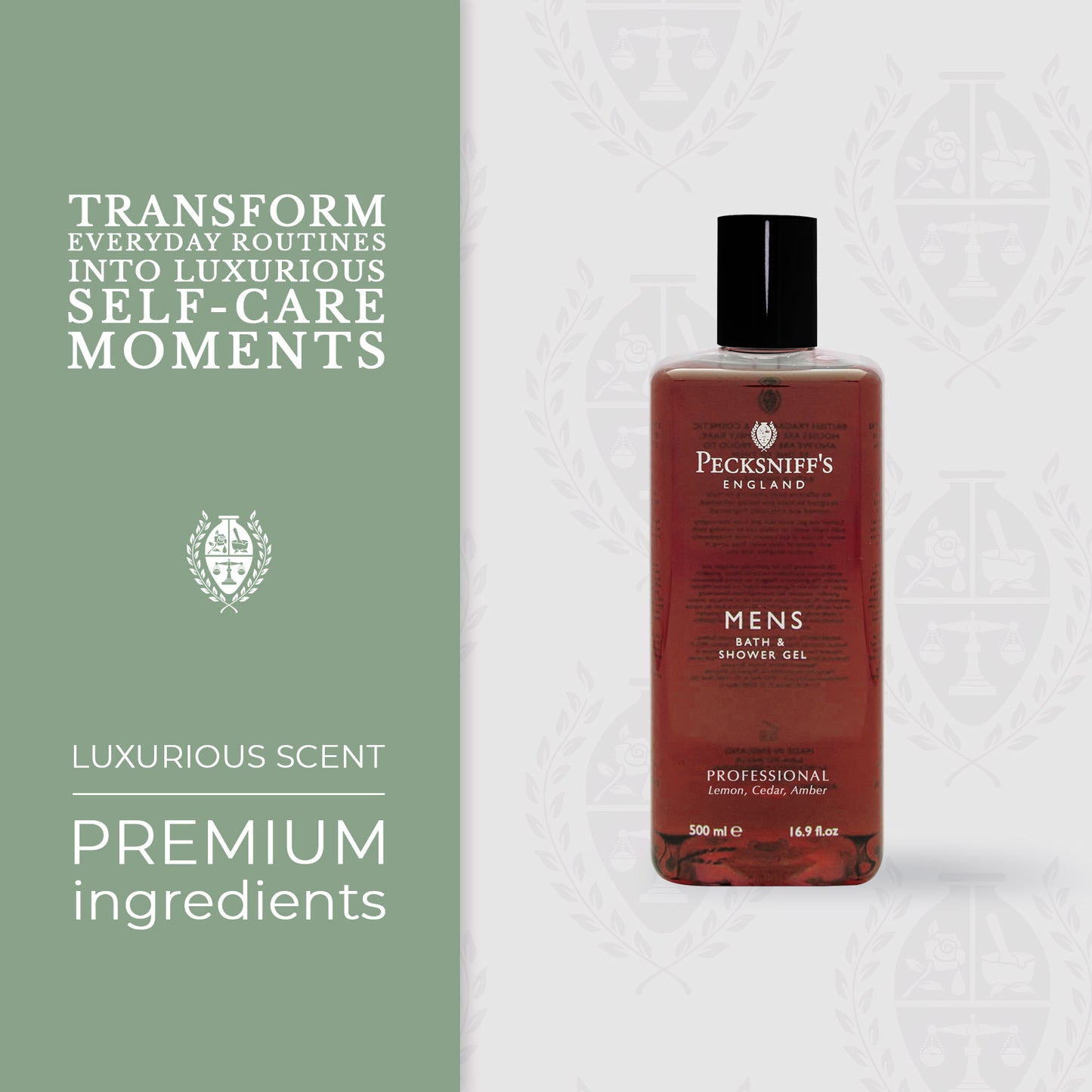 Pecksniffs Professional Men's Bath and Shower Gel | 500ml /16.9 Fl Oz