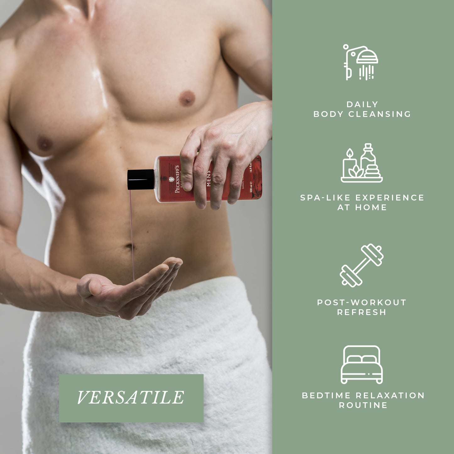 Pecksniffs Professional Men's Bath and Shower Gel | 500ml /16.9 Fl Oz