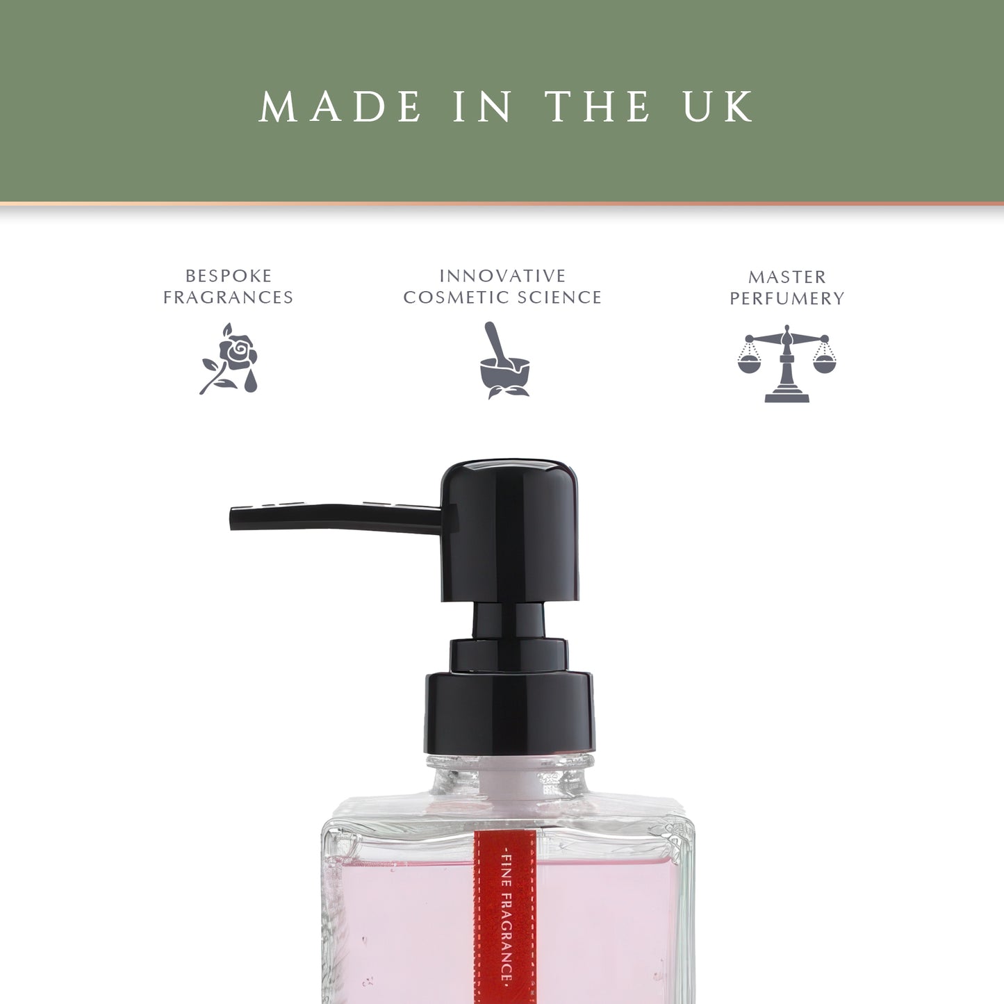 Pecksniffs Raindrops & Roses Fine Fragrance Hand Wash in a Glass Bottle | 500ml, 16.9 Fl oz