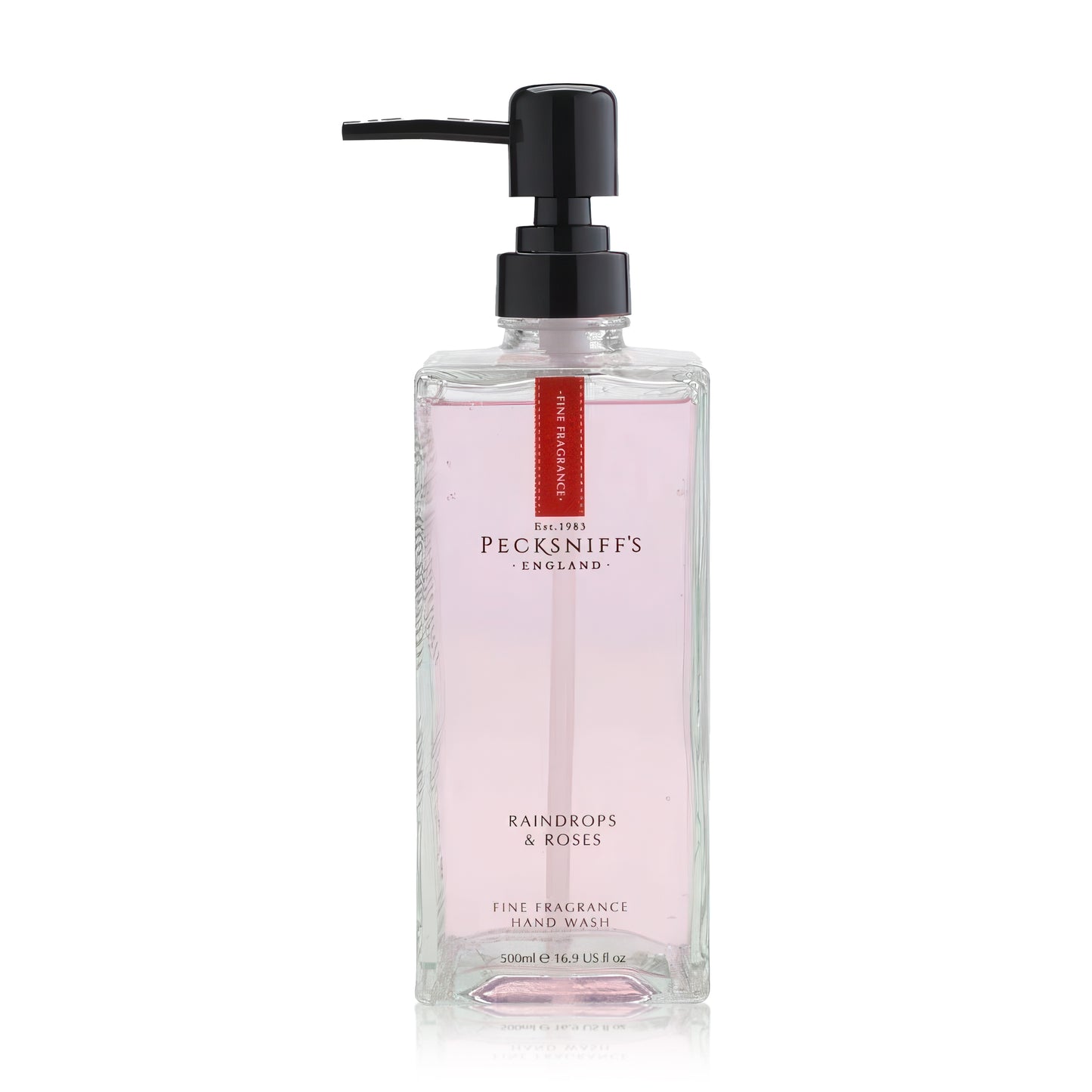 Pecksniffs Raindrops & Roses Fine Fragrance Hand Wash in a Glass Bottle | 500ml, 16.9 Fl oz