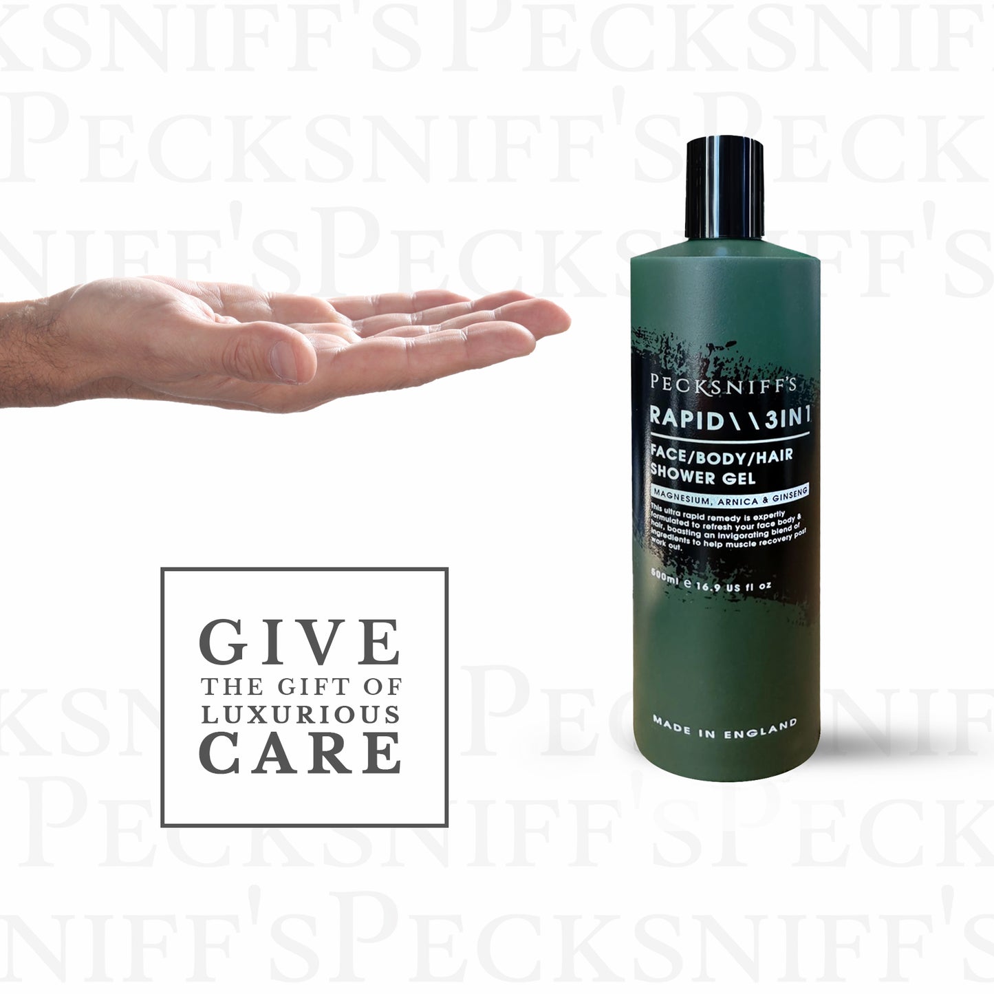 Pecksniff's Rapid Magnesium 3-in-1 Arnica & Ginseng Shower Gel | 500ml /16.9 Fl Oz