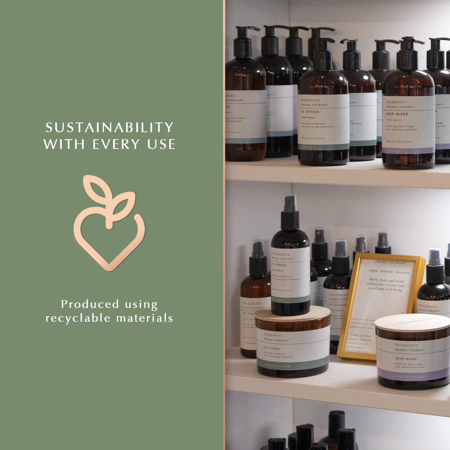 Pecksniff's Aroma:Therapy Re-Charge Shower Gel – Luxurious Moisturizing Bath & Body Cleanser, 1000 ml/33.8 fl oz Bottle