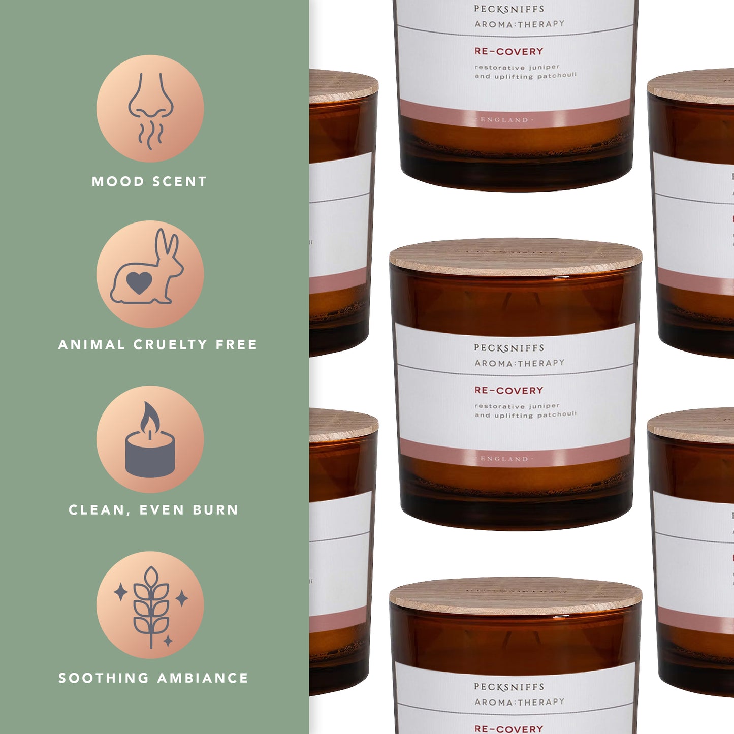 Pecksniffs Amber Re-Covery Candle | 3 Wicks, 550g/19.40oz