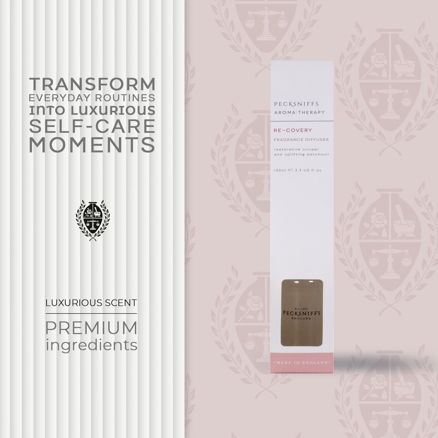 Pecksniff's Aroma Therapy Re-Covery Reed Diffuser, 100 ml/3.38 Fl Oz