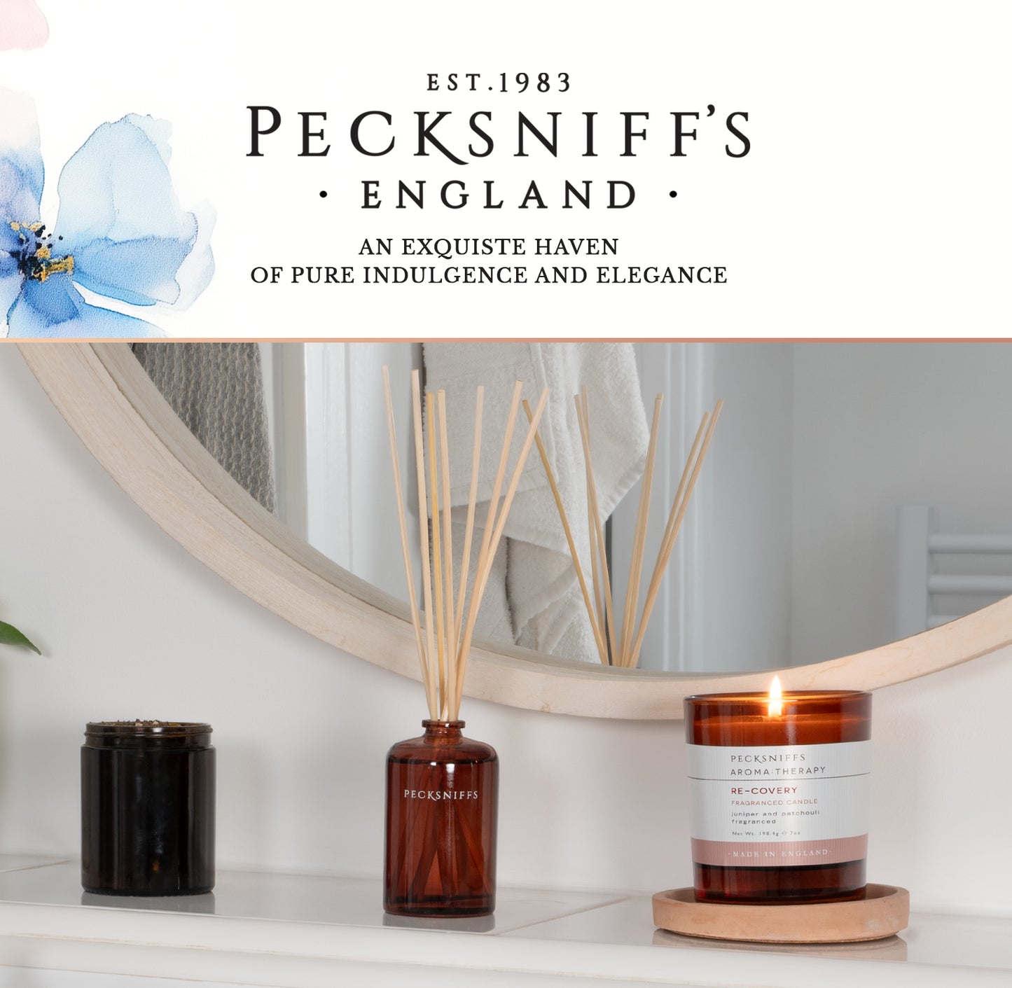 Pecksniff's Aroma Therapy Re-Covery Reed Diffuser, 100 ml/3.38 Fl Oz