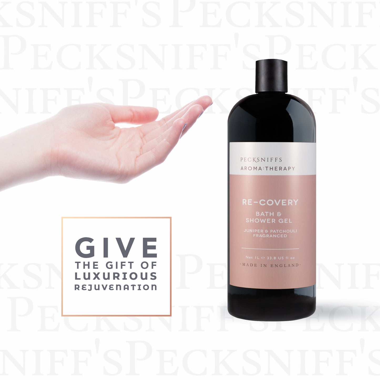 Pecksniff's Aroma:Therapy ReCovery Shower Gel – Luxurious Moisturizing Bath & Body Cleanser, 1000 ml/33.8 fl oz Bottle