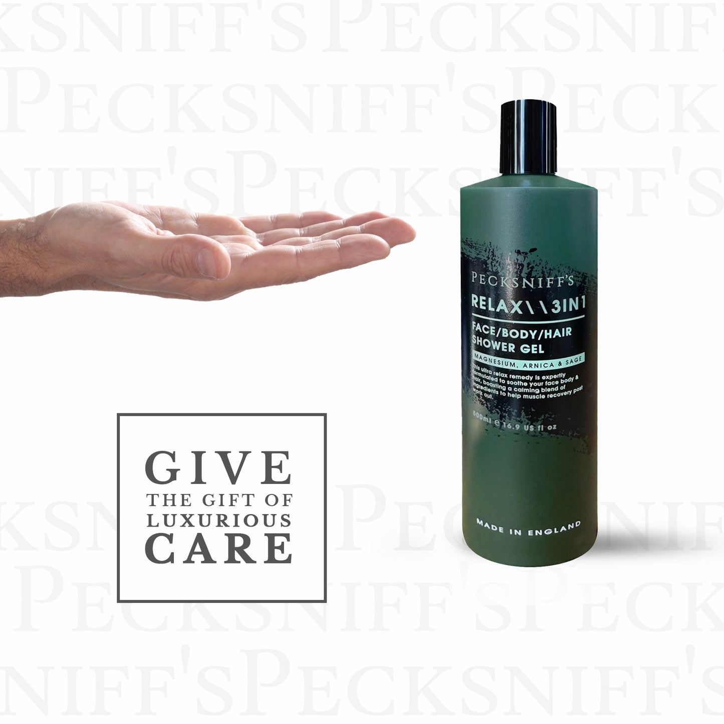 Pecksniff's Relax Magnesium 3-in-1 Arnica & Sage Shower Gel | 500ml /16.9 Fl Oz