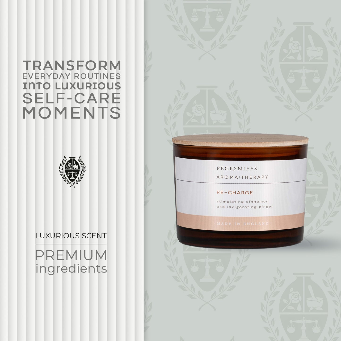 Pecksniffs Aromatherapy Re-Charge Candle | 3 Wicks, 283g/9.9oz