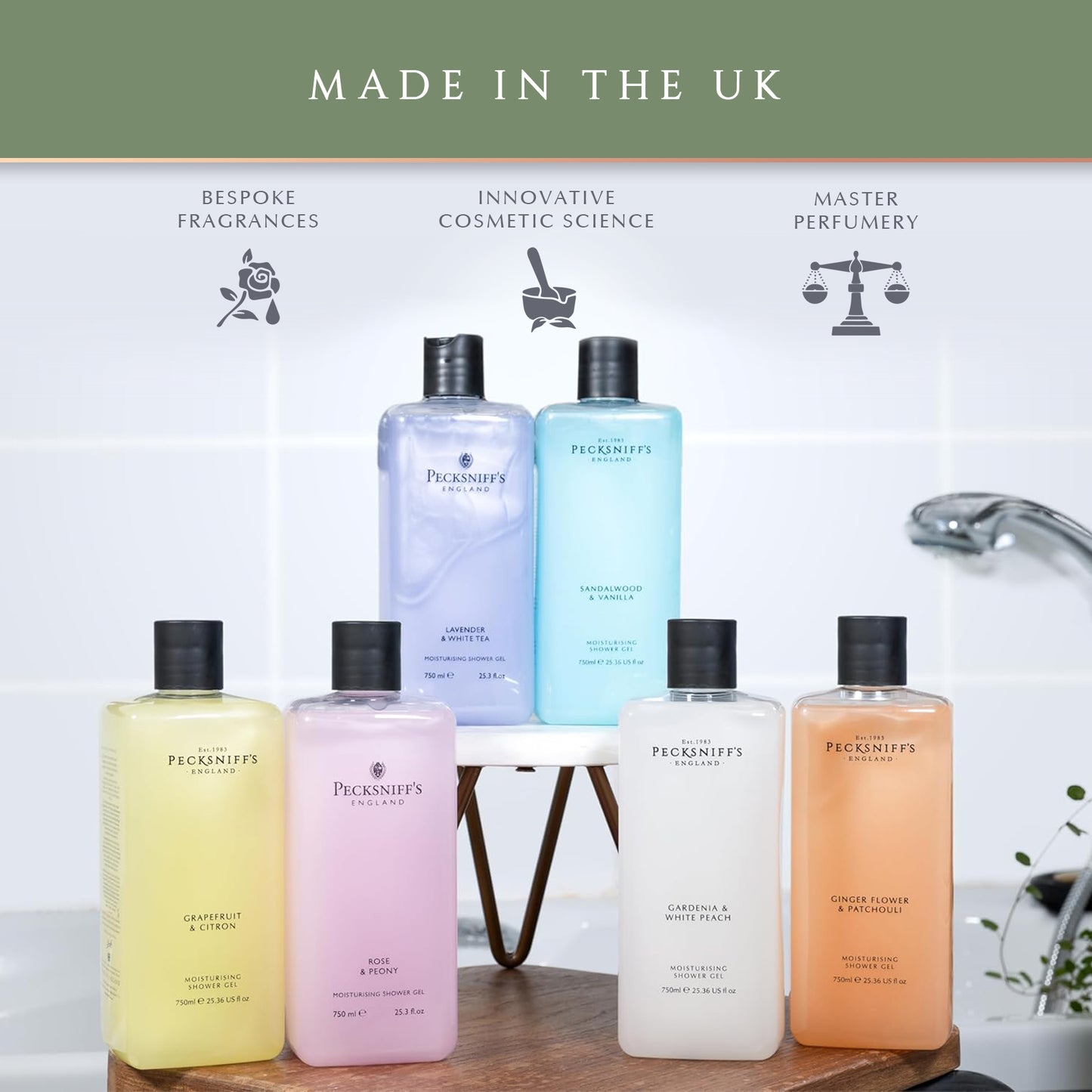 Pecksniffs Rose & Peony Moisturizing Shower Gel | 1000 ml / 33.80 Fl Oz