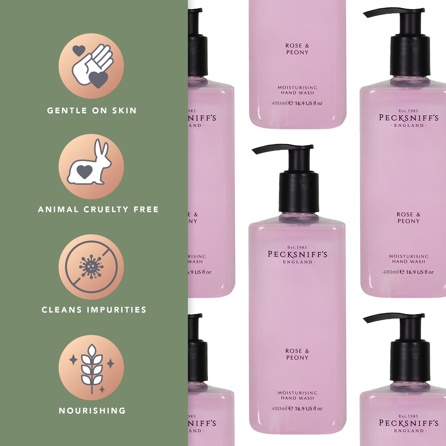Pecksniff's Rose & Peony Hand Wash 480ml/16.2 fl oz