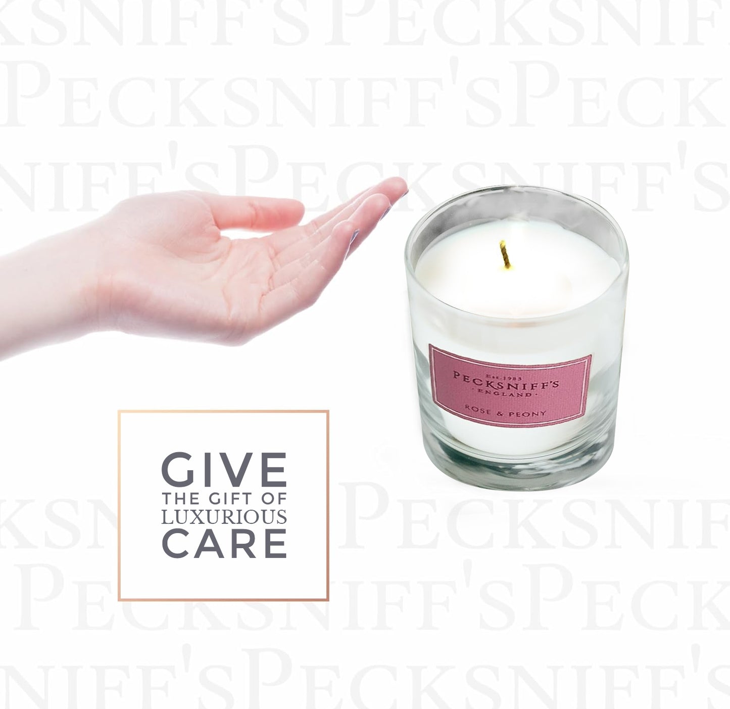 Pecksniff's Classic Rose & Peony Scented Candle | 1 Wick, 184g/6.49oz