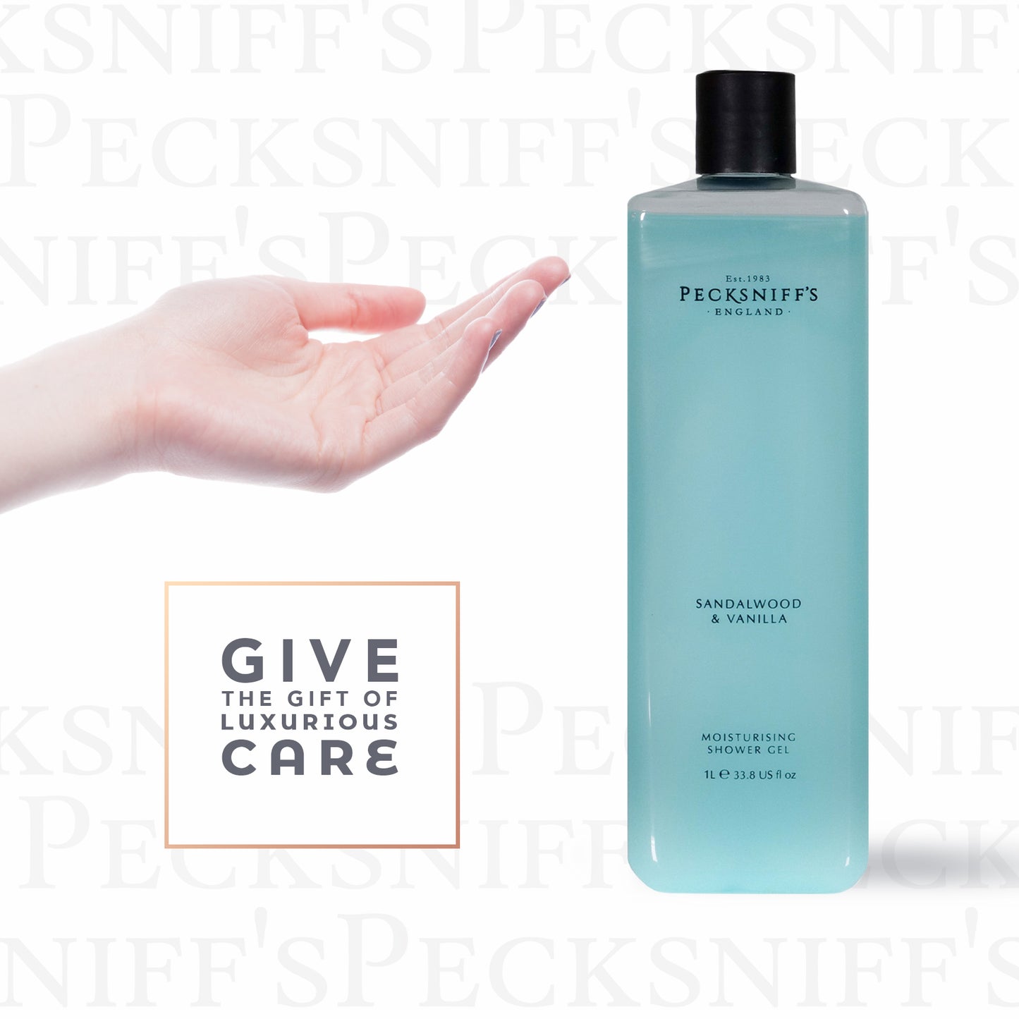 Pecksniffs Sandalwood & Vanilla Moisturizing Shower Gel | 1000 ml / 33.80 Fl Oz