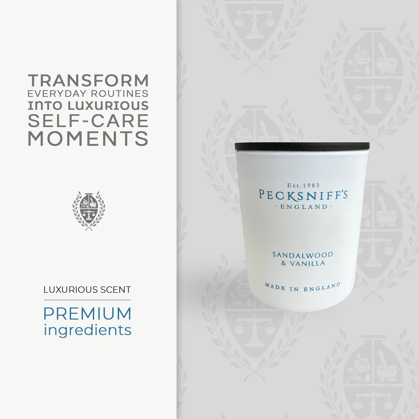 Pecksniff's Sandalwood & Vanilla Luxury Scented Candle | 1 Wick, 100 g/3.5 oz