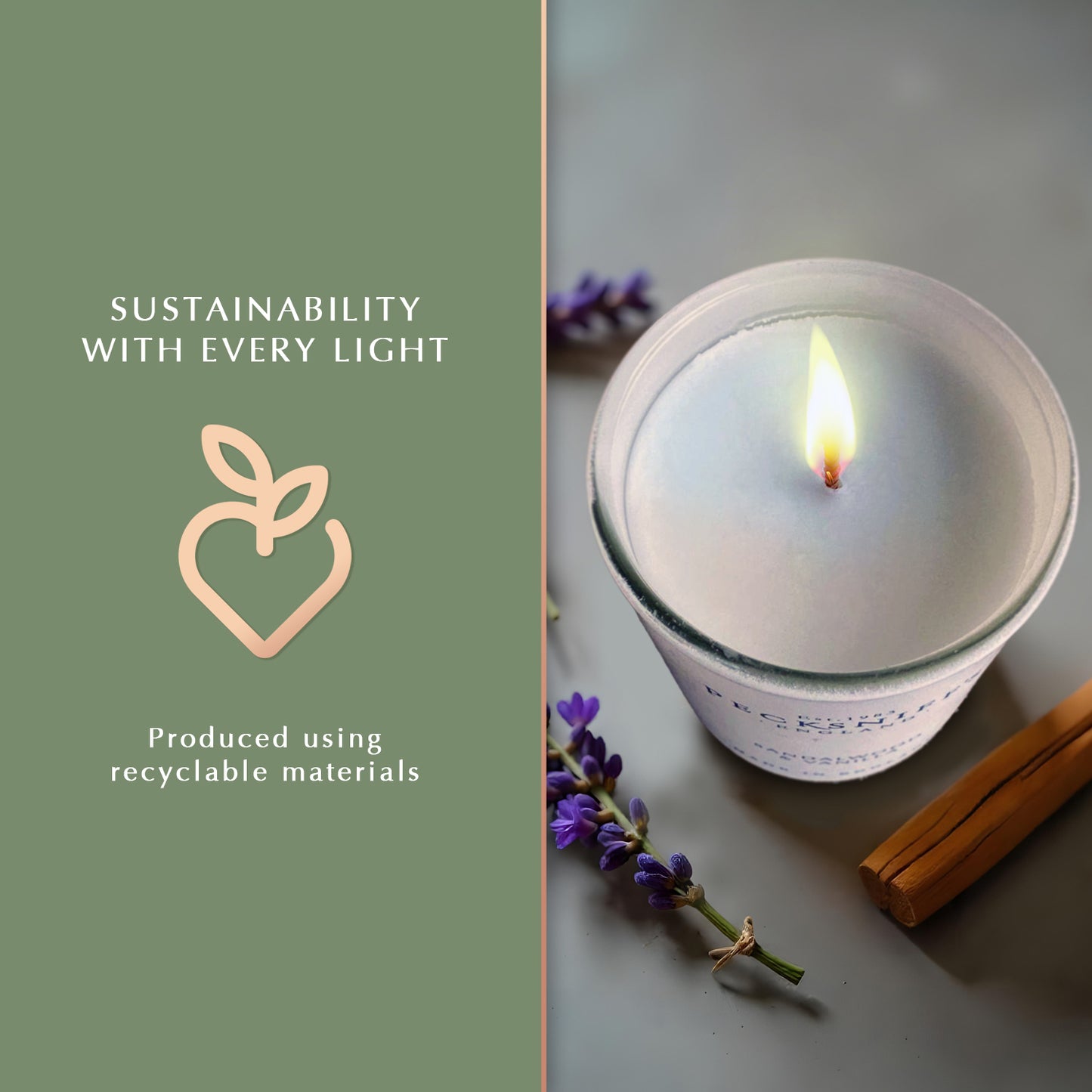 Pecksniff's Sandalwood & Vanilla Luxury Scented Candle | 1 Wick, 100 g/3.5 oz