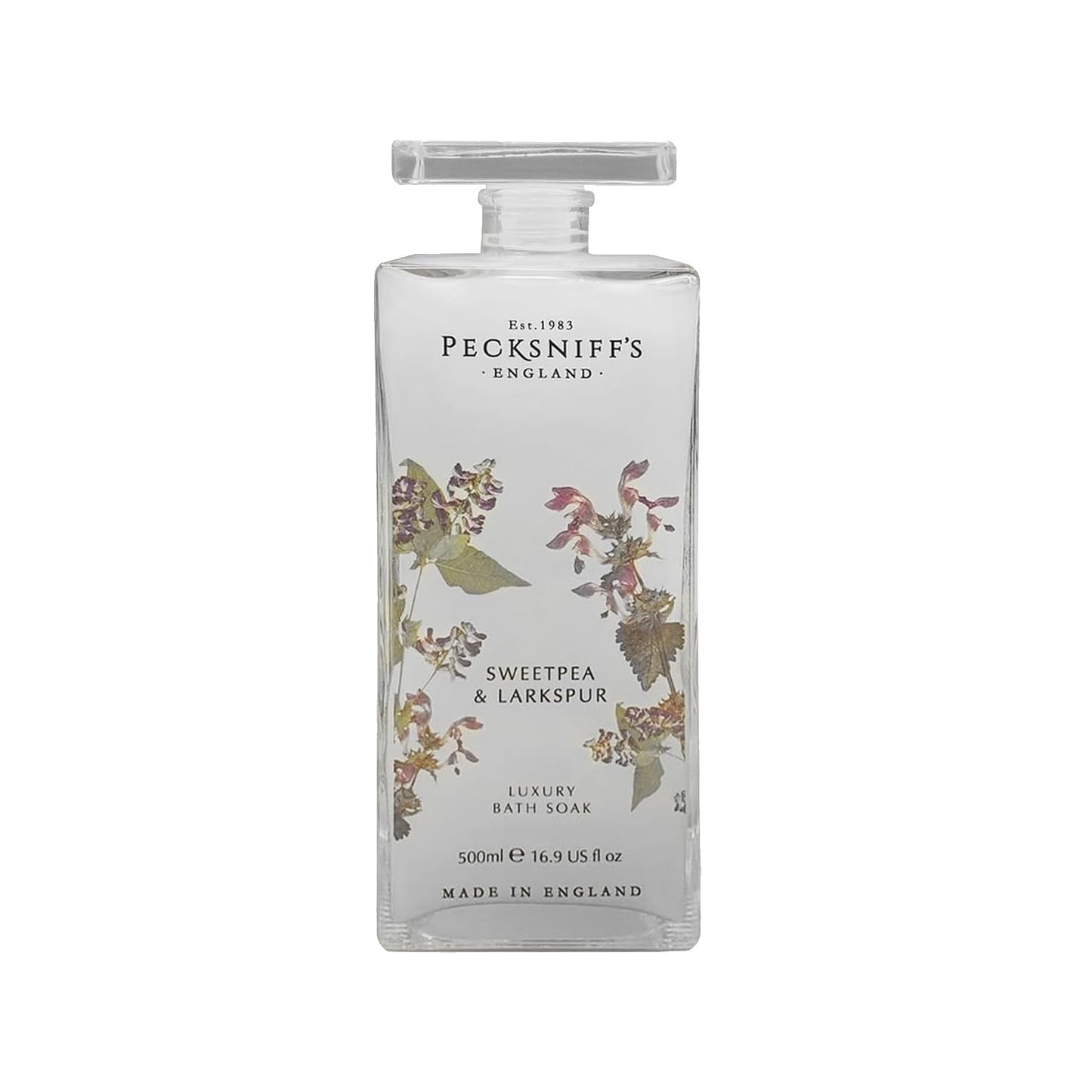 Pecksniffs Sweat Pea & Larkspur Bath Soak Decanter | 500ml/16.9 Fl Oz