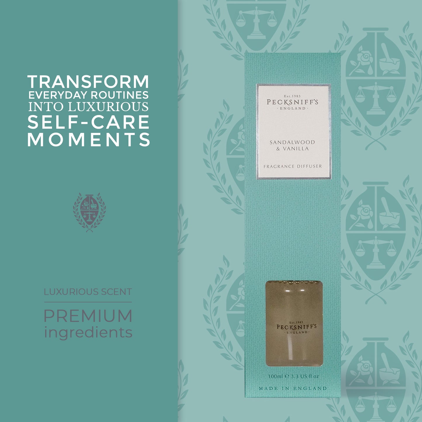 Pecksniff's Sandalwood & Vanilla Diffuser | 100ml/3.38 Fl Oz