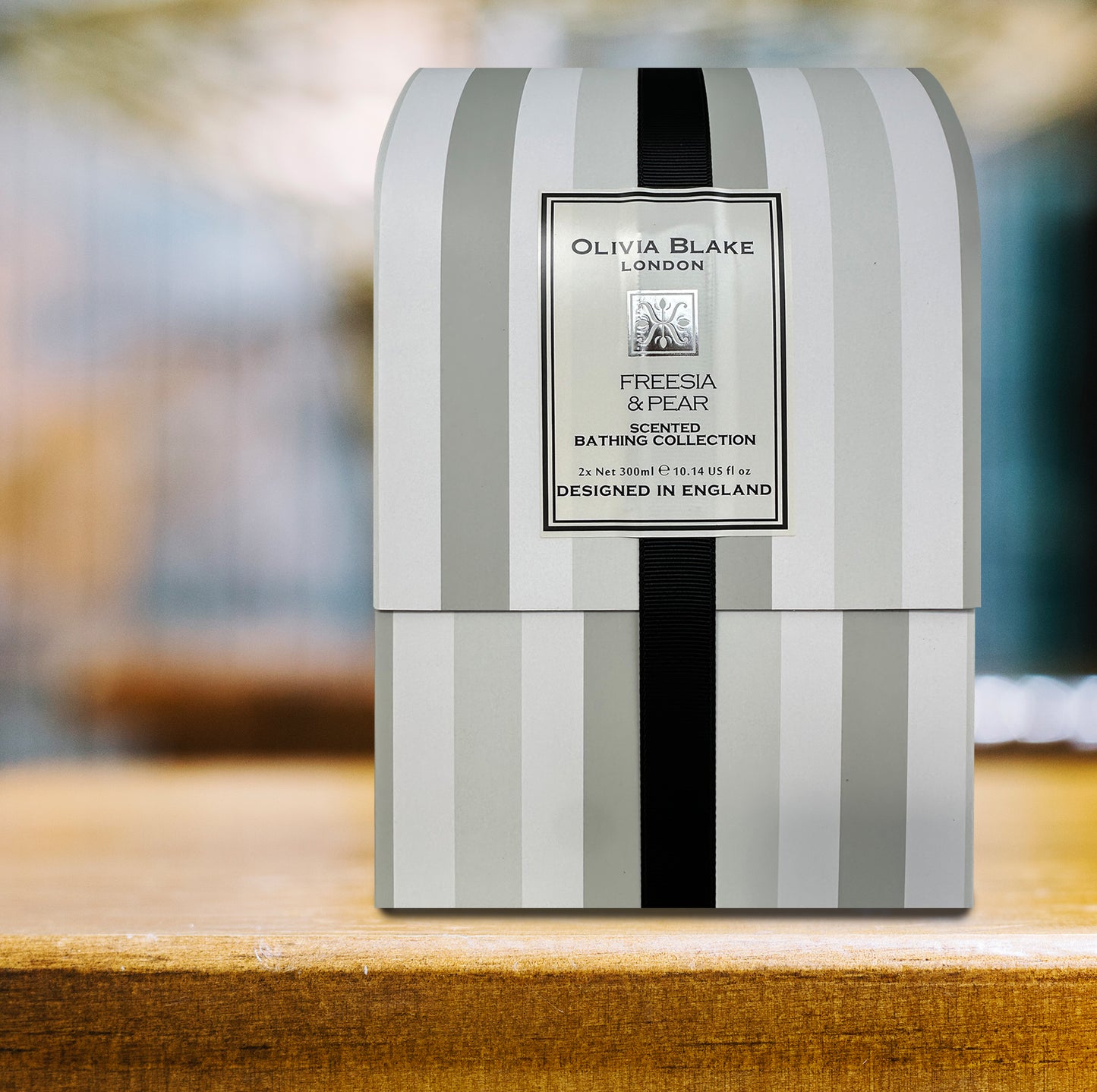 Olivia Blake Freesia & Pear Bathing Collection Gift Set, Luxurious Bath & Body Essentials in Elegant Keepsake Box, Includes Shower Gel and Body Lotion, Designed in England, 300ml/10.14 fl oz