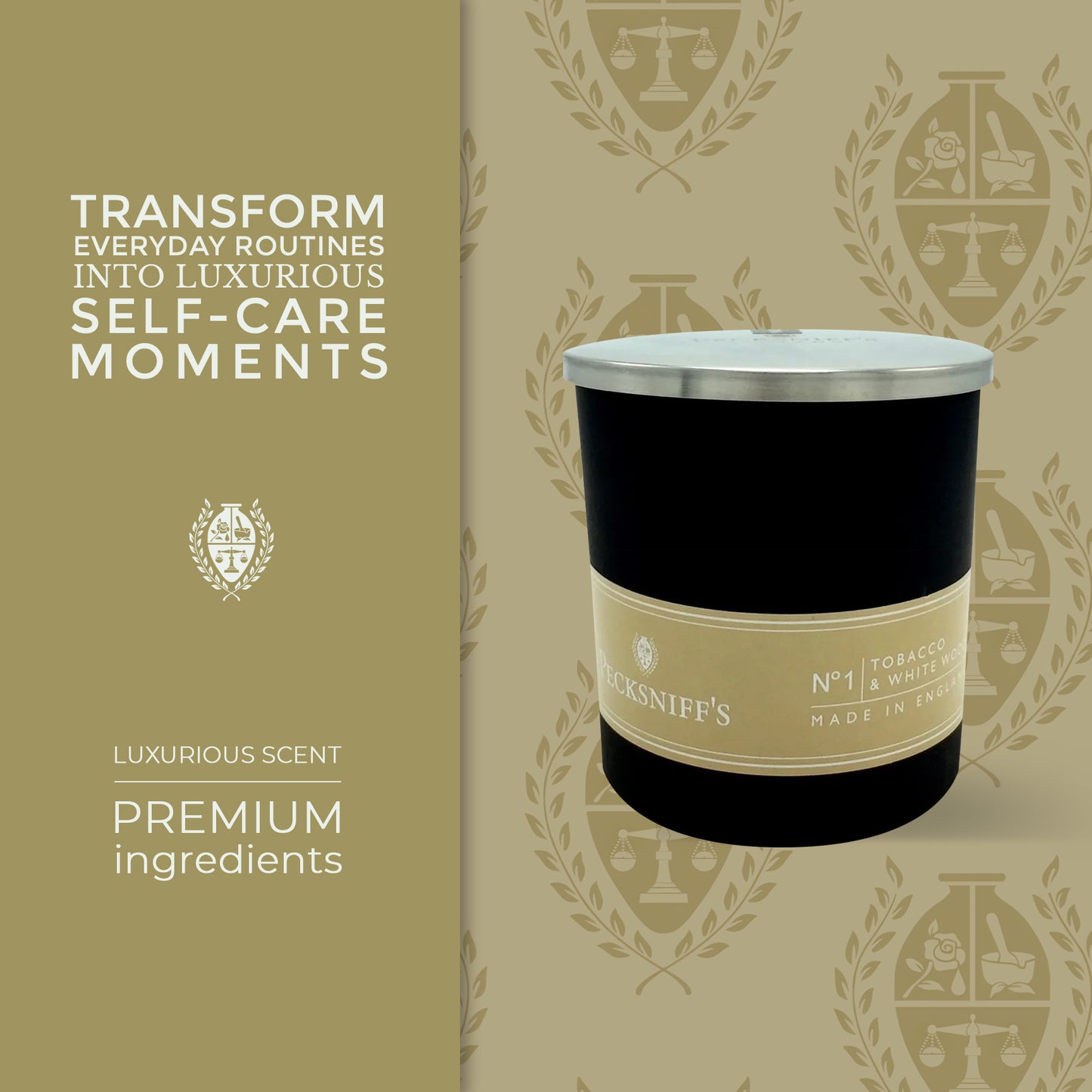 Pecksniffs Tobacco & White Wood Scented Candle | 1 Wick, 100g/3.5oz