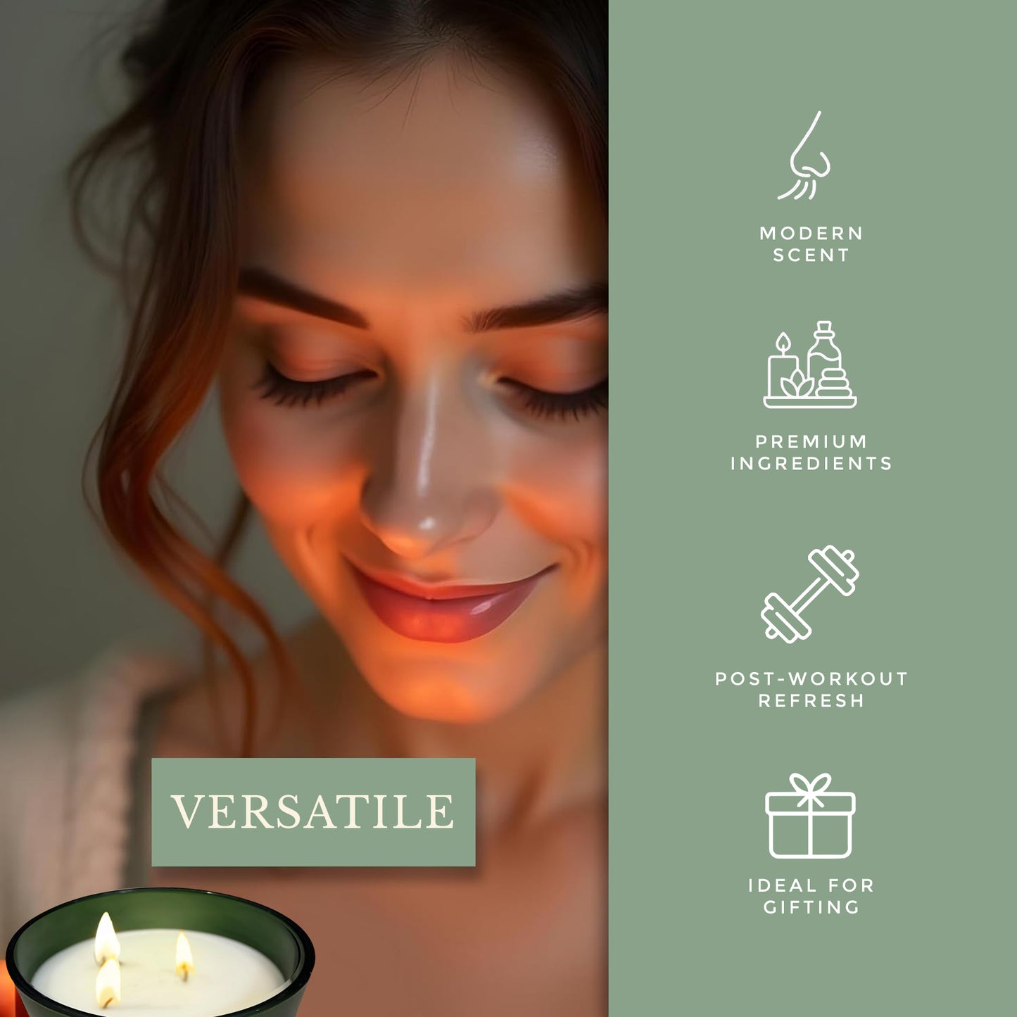 Pecksniffs Remedy Green Tall Uplifting Candle | 3 Wicks, 515g /18.16oz