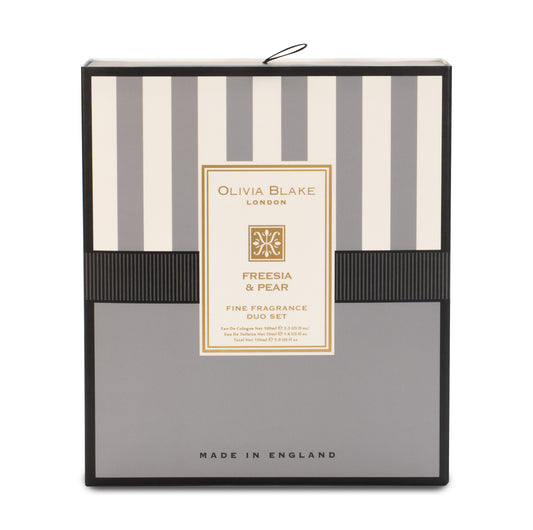 Olivia Blake Fine Fragrance Freesia & Pear Duo Gift Set – 100 ml/3.38 fl oz Eau de Cologne & 50 ml/1.69 fl oz Eau de Toilette, Fruity Floral Perfume for Women, Made in England