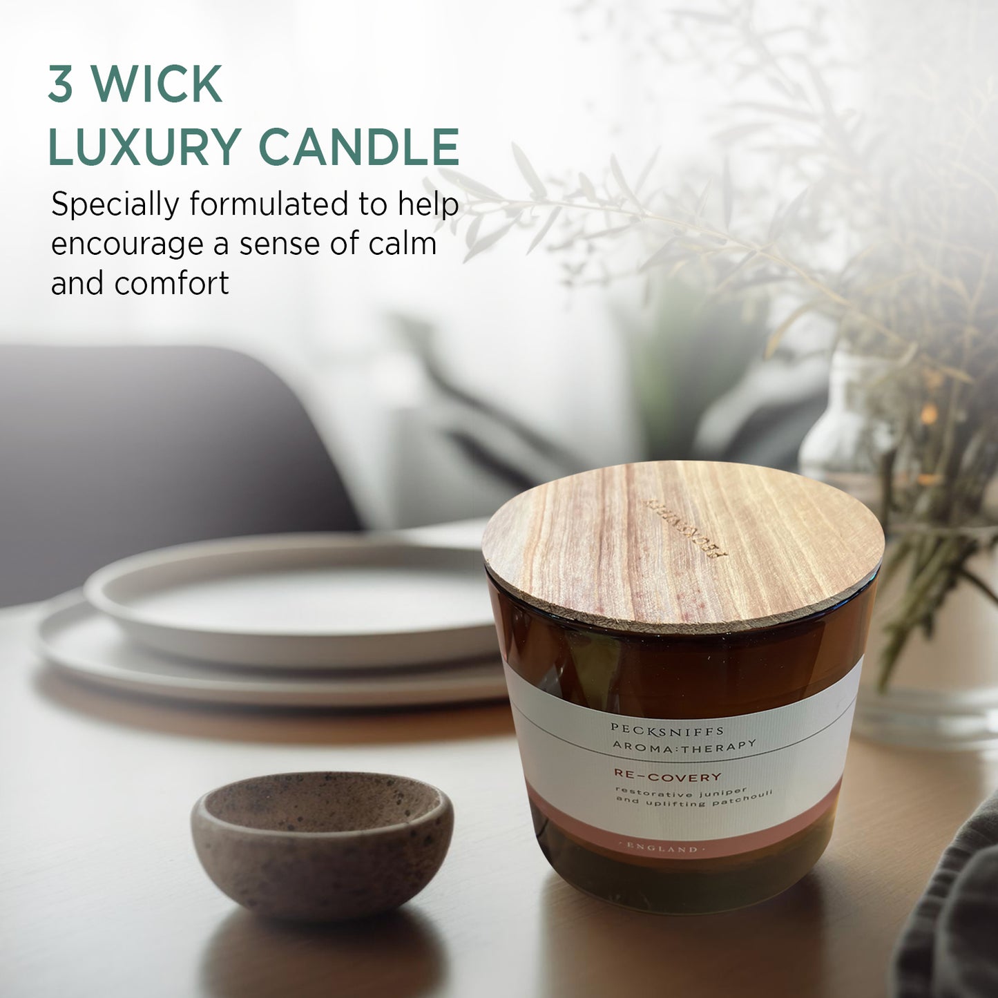 Pecksniffs Amber Re-Covery Candle | 3 Wicks, 550g/19.40oz