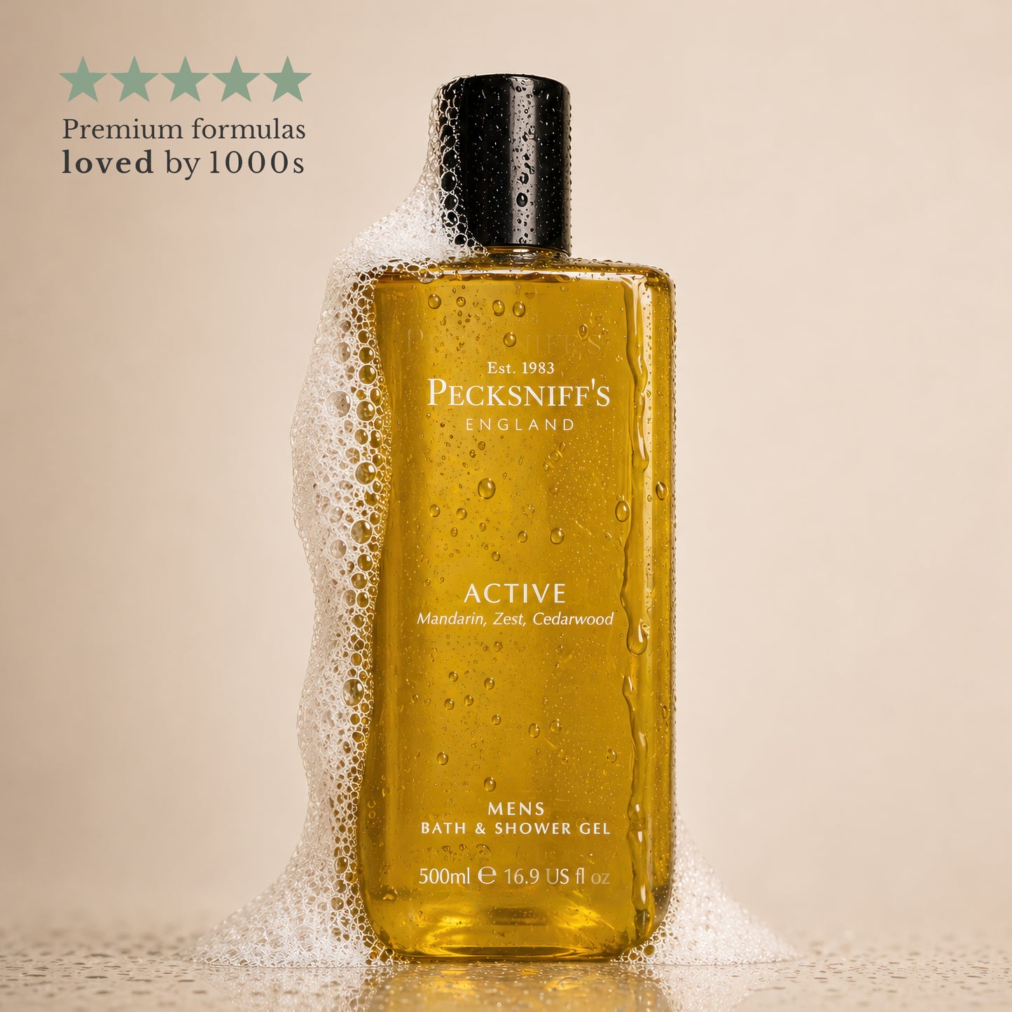 Pecksniffs Active Men's Bath and Shower Gel | 500ml /16.9 Fl Oz