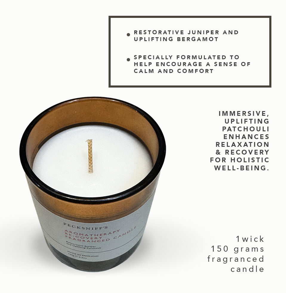 Pecksniffs Aromatherapy Re-Covery Candle with Dust Cover | 1 Wick, 150g/5.29oz