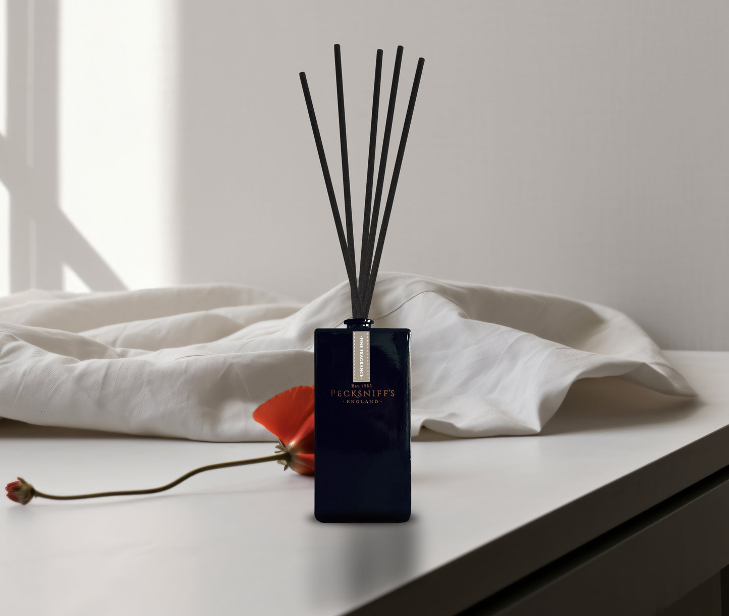 Pecksniff's Bergamot and Ginger Black Square Diffuser | 200ml/6.76 Fl Oz