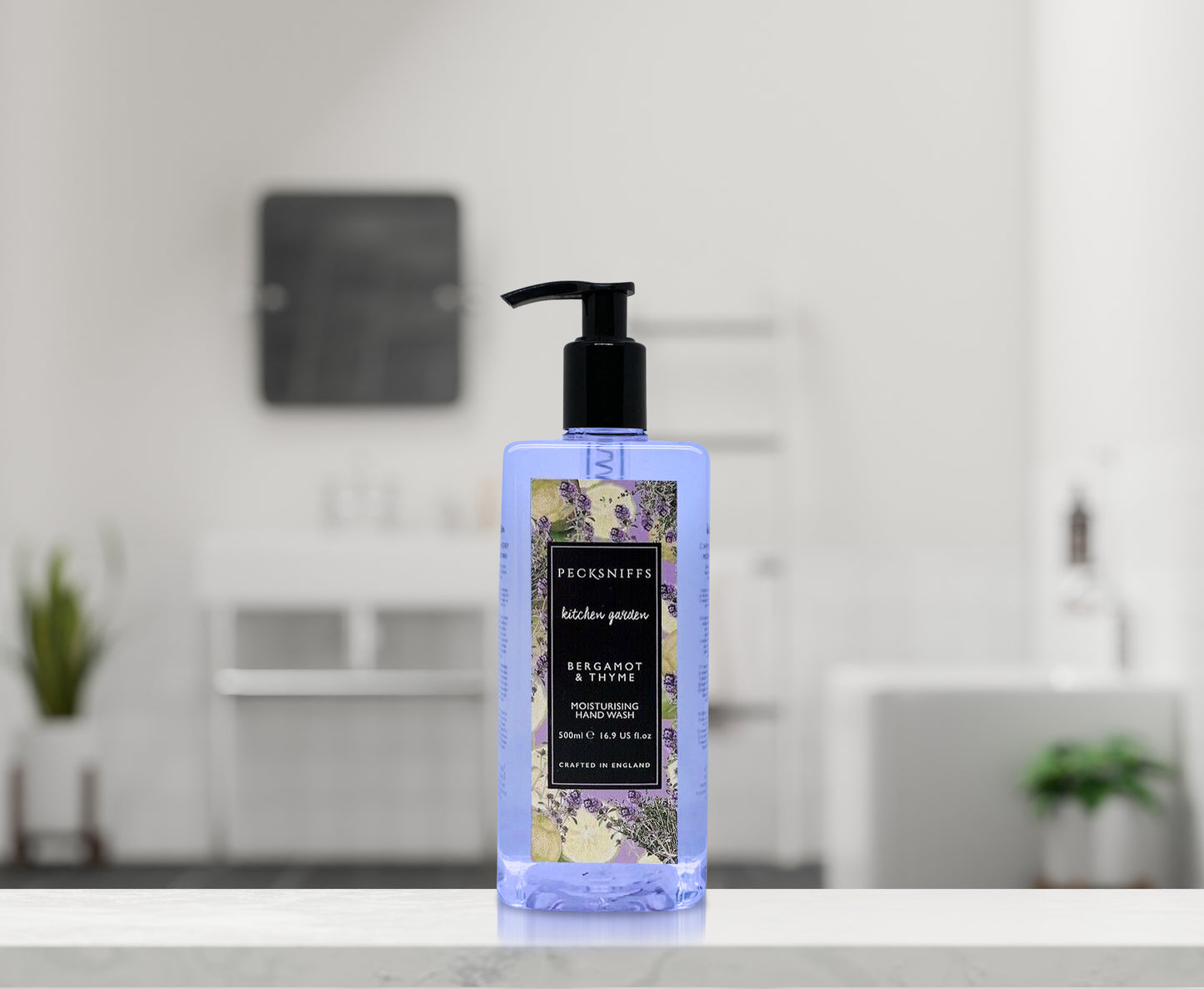 Pecksniff's Classic Bergamot & Thyme Scented Moisturizing Hand Wash | 500ml, 16.9 Fl oz