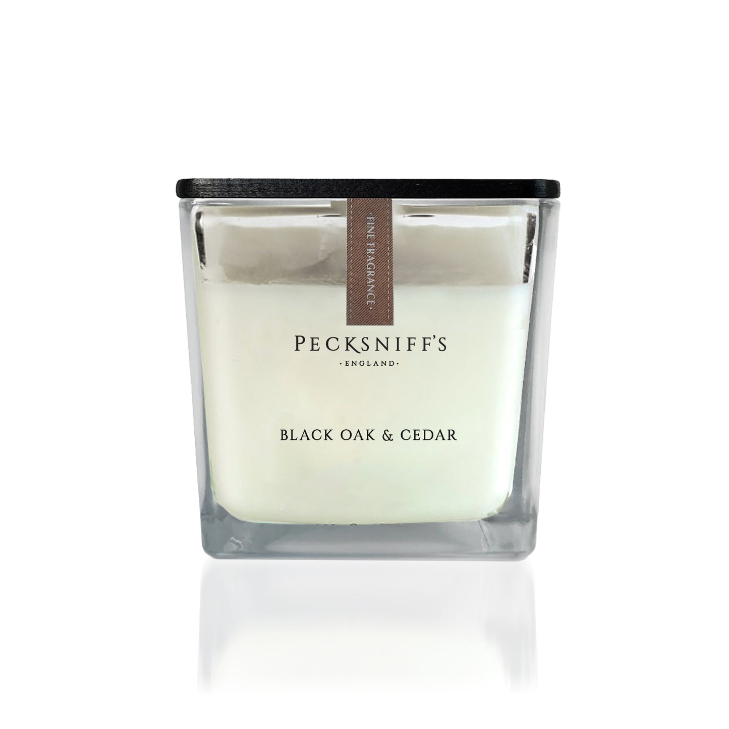 Pecksniffs Prestige Black Oak & Cedar Scented Square Candle | 1 Wick, 190g/6.7oz