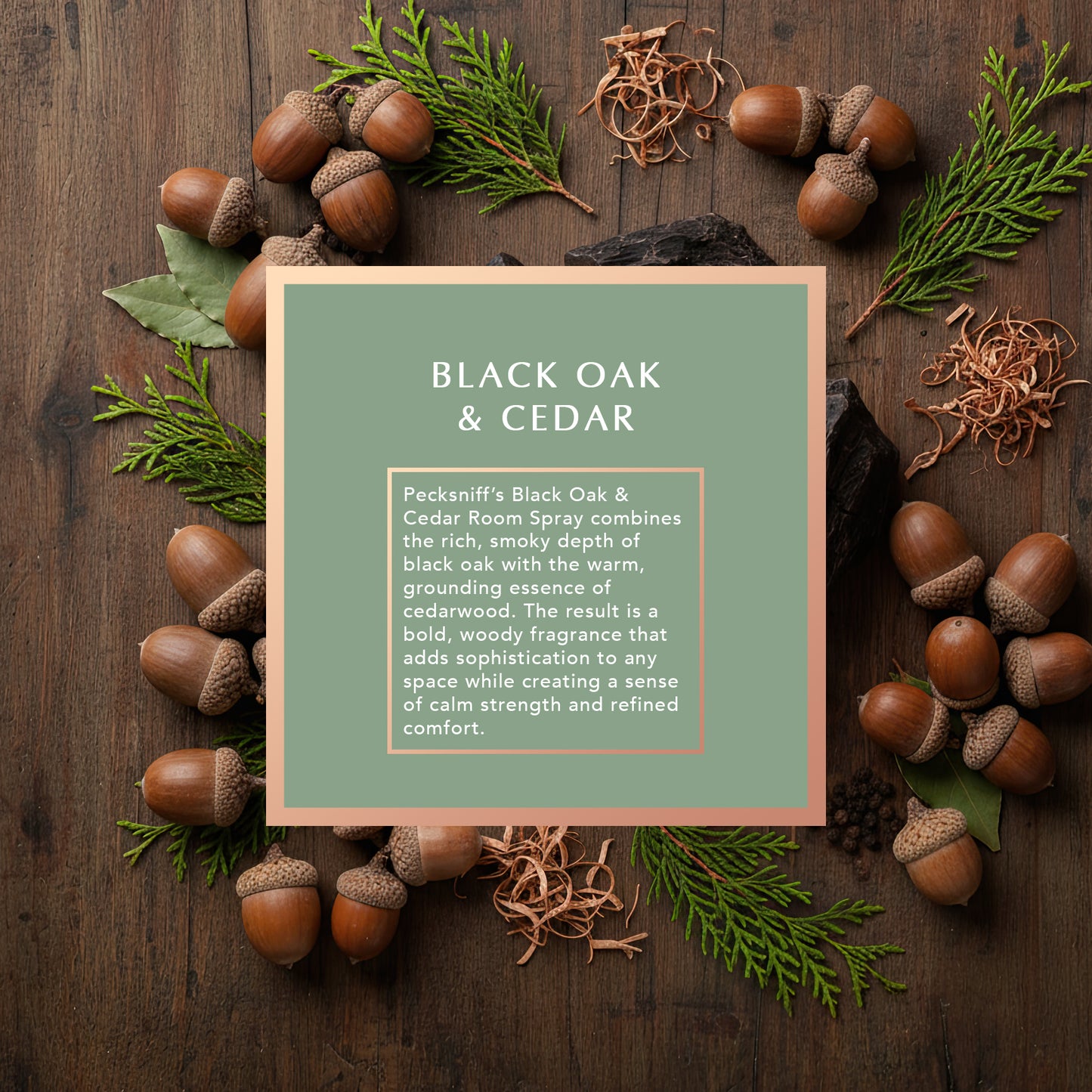 Pecksniffs Black Oak & Cedar Classic Room Spray | 100ml/3.38 Fl Oz