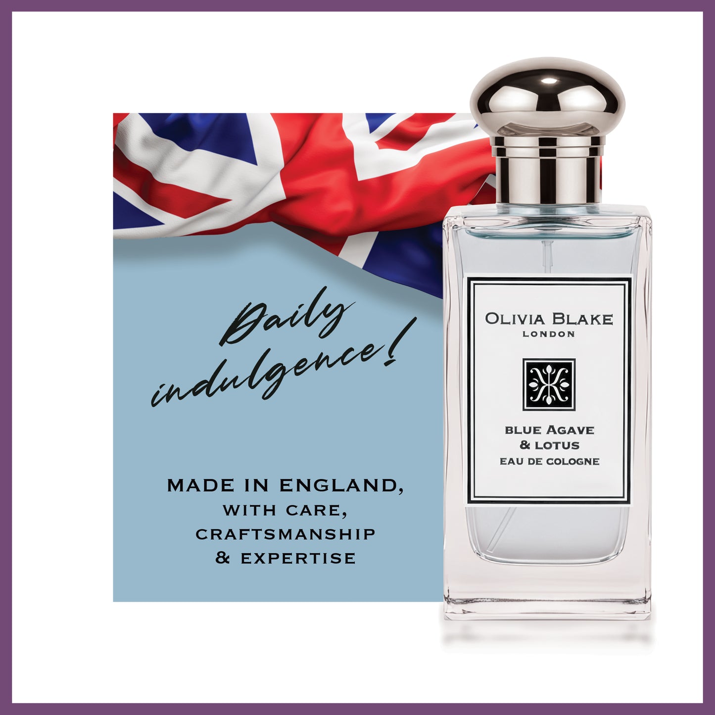 Olivia Blake Blue Agave & Lotus Perfume for Women – Fine Fragrance Eau de Cologne Spray, 100 ml/3.3 fl oz