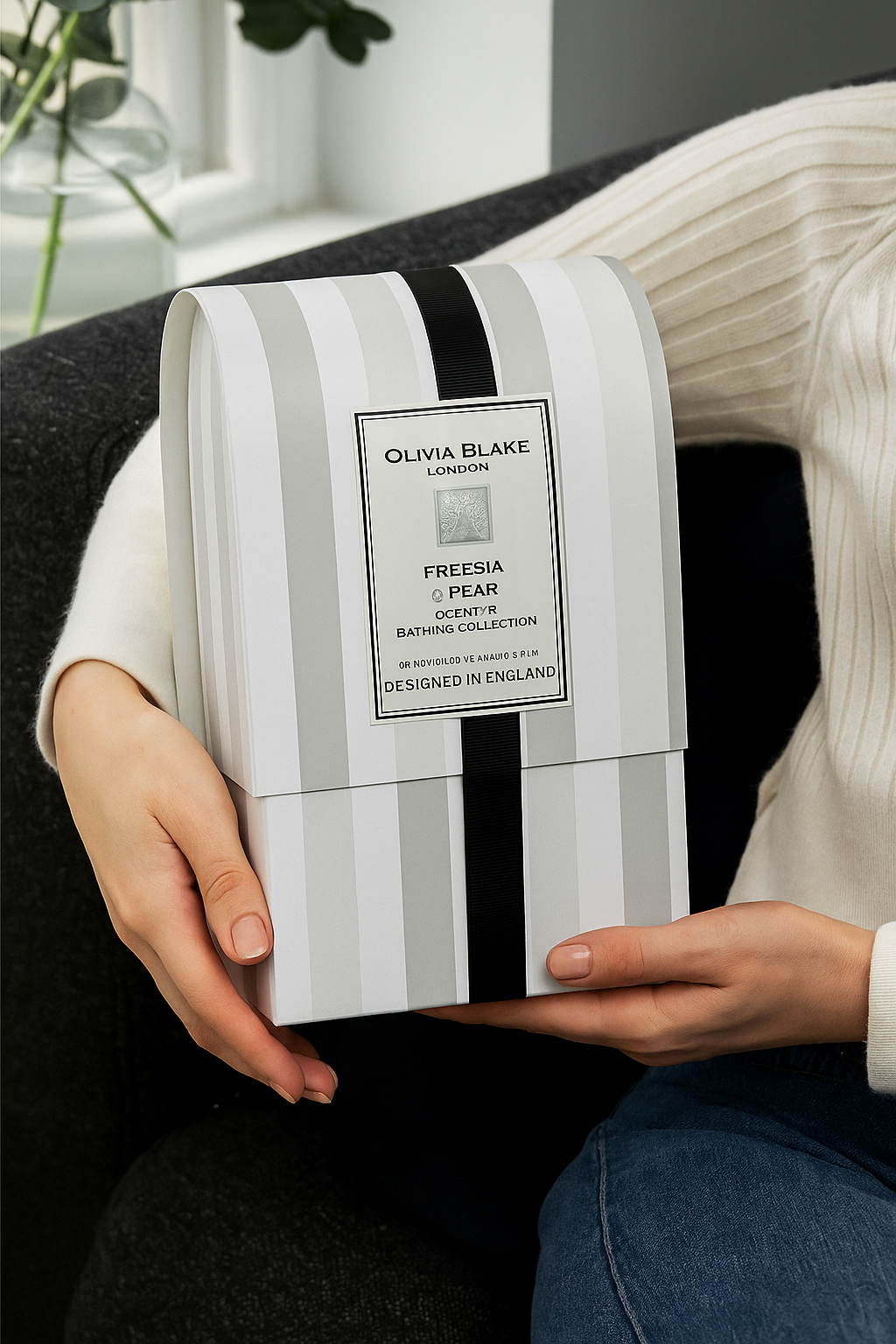 Olivia Blake Freesia & Pear Bathing Collection Gift Set, Luxurious Bath & Body Essentials in Elegant Keepsake Box, Includes Shower Gel and Body Lotion, Designed in England, 300ml/10.14 fl oz