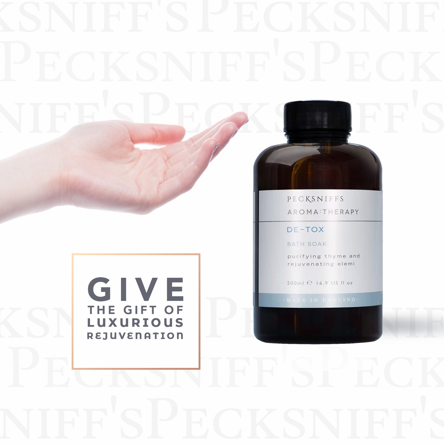 Pecksniffs Aroma:Therapy De-Tox Bath Soak Decanter | 500ml/16.9 Fl Oz