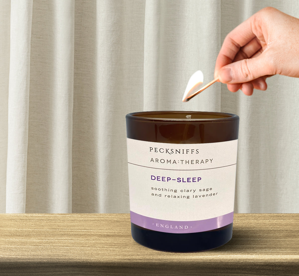 Pecksniffs Amber Deep-Sleep Aroma Therapy Candle | 1 Wick, 184g/6.49oz