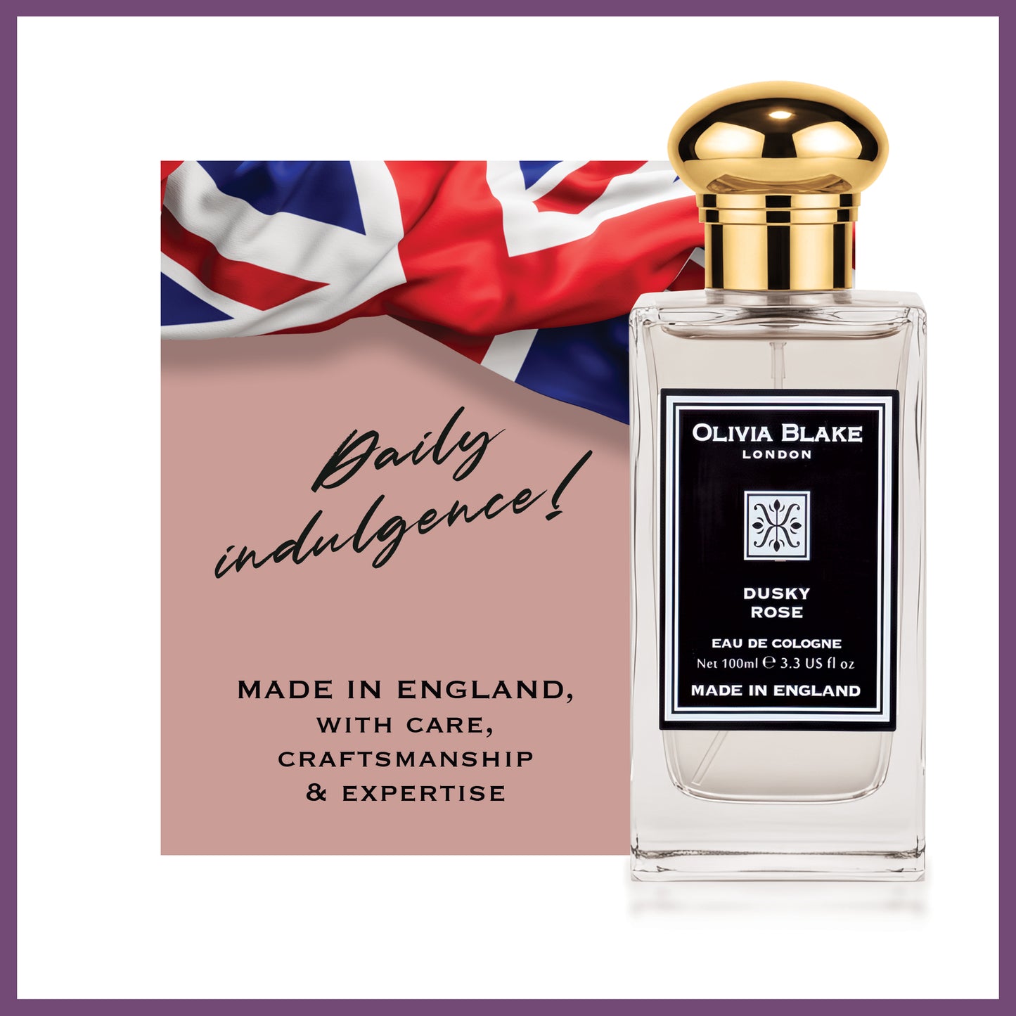 Olivia Blake Dusky Rose Perfume for Women – Fine Fragrance Eau de Cologne Spray, 100 ml/3.3 fl oz