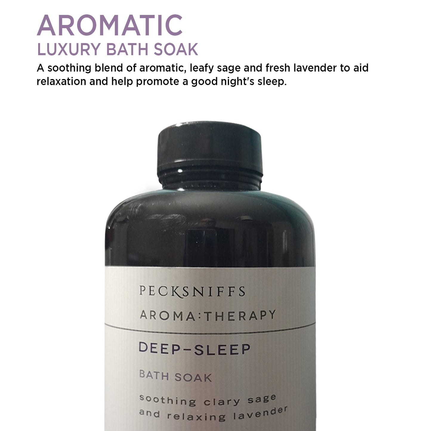 Pecksniffs Aroma:Therapy Deep-Sleep Bath Soak Decanter | 500ml/16.9 Fl Oz